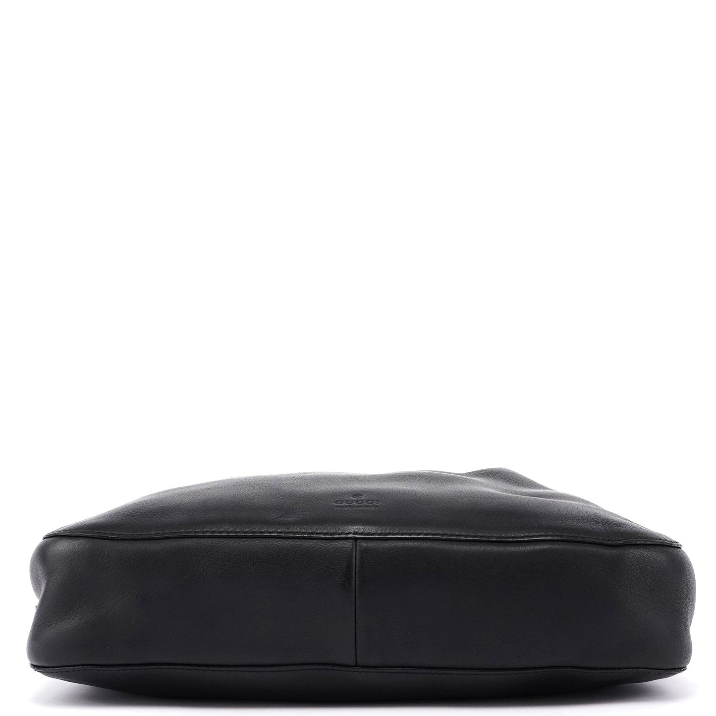 Black Calfskin Drawstring Shoulder Bag