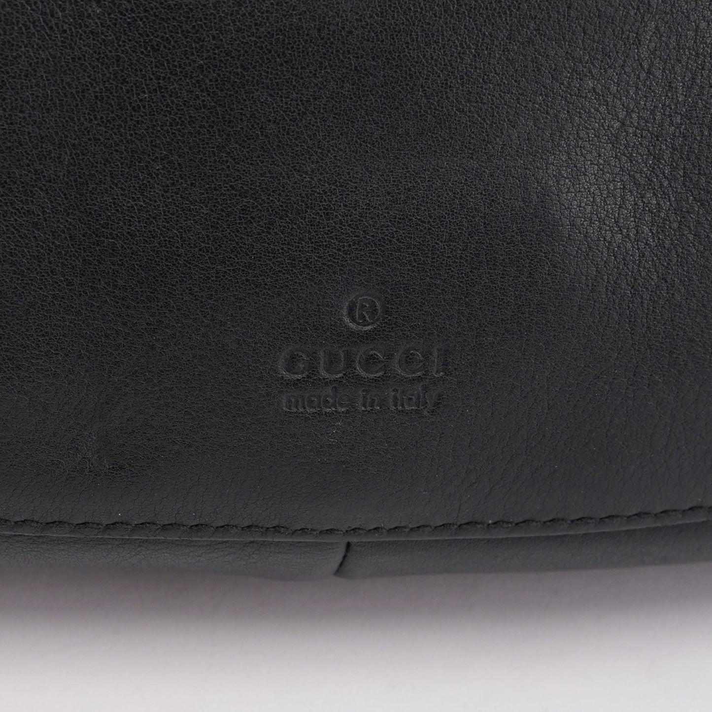 Black Calfskin Drawstring Shoulder Bag