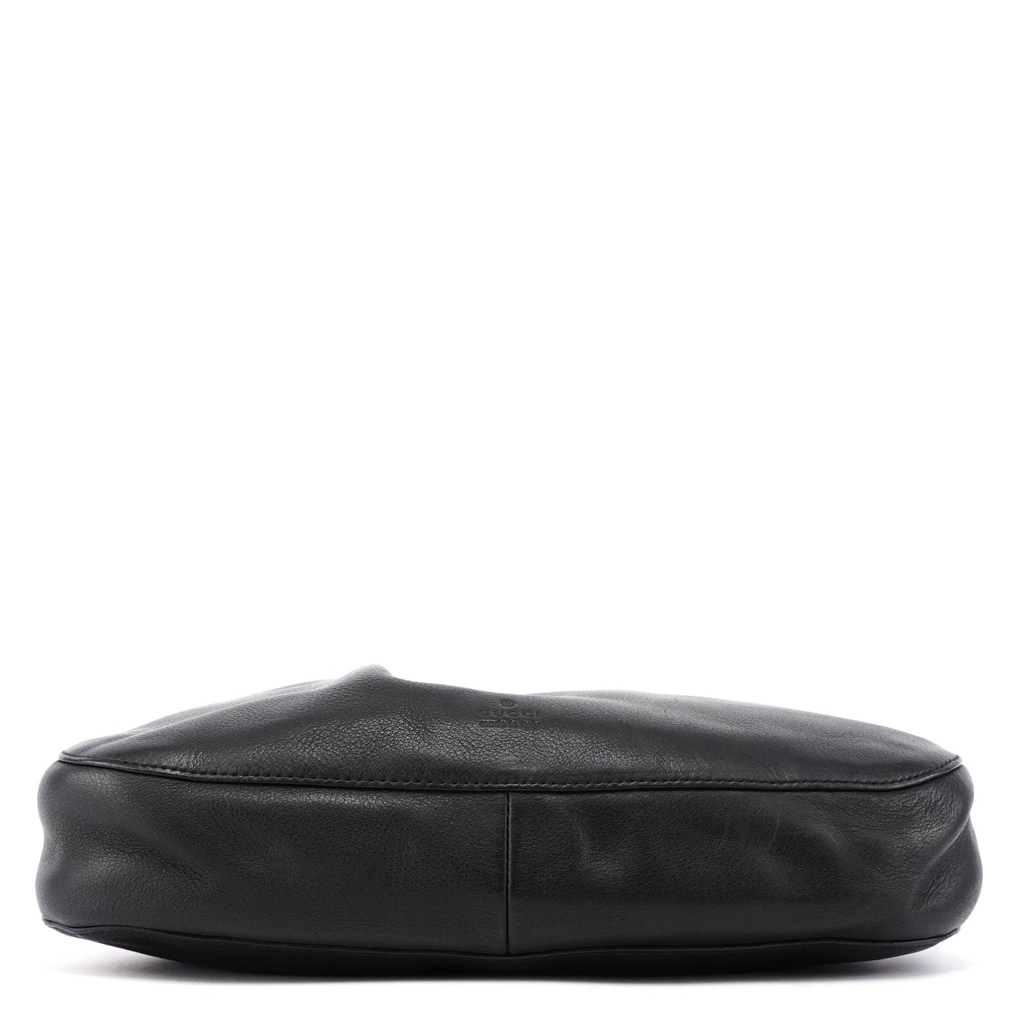 Black Calfskin Drawstring Shoulder Bag