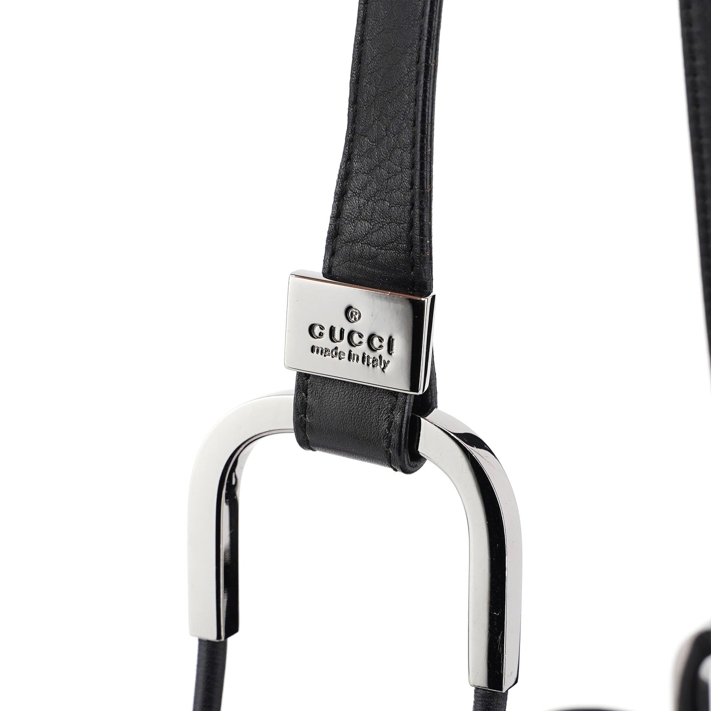 Black Calfskin Drawstring Shoulder Bag