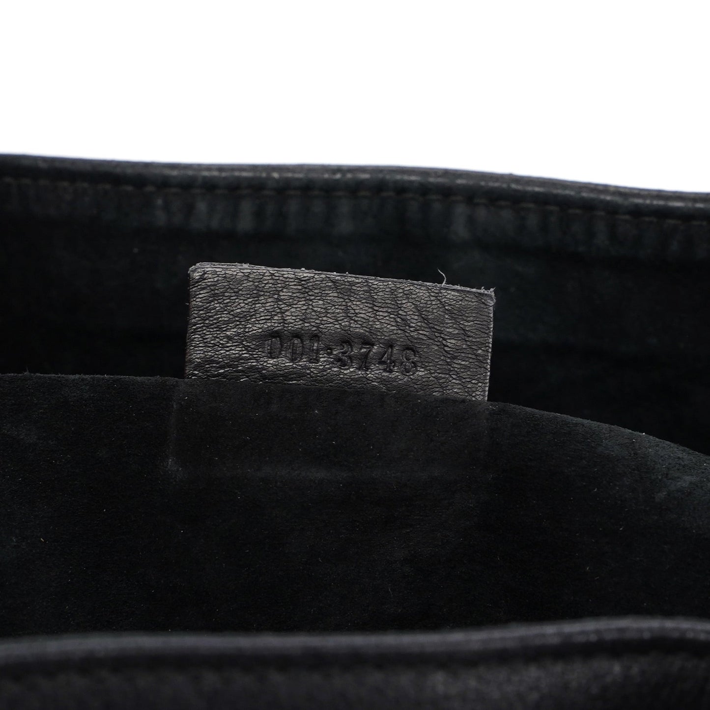 Black Calfskin Drawstring Shoulder Bag