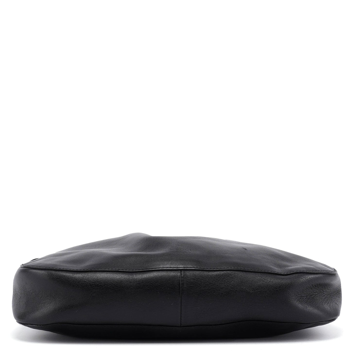 Black Calfskin Drawstring Shoulder Bag