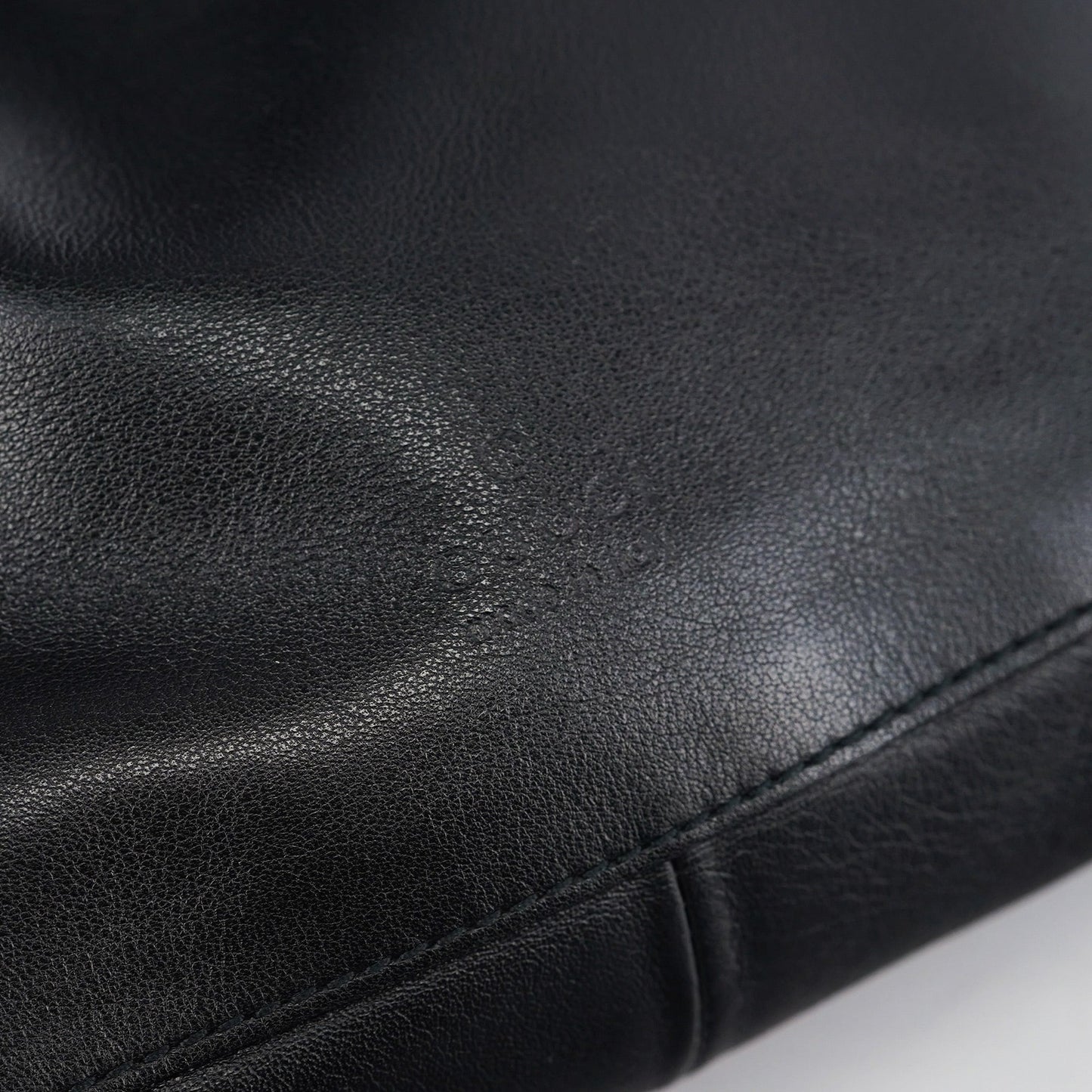 Black Calfskin Drawstring Shoulder Bag