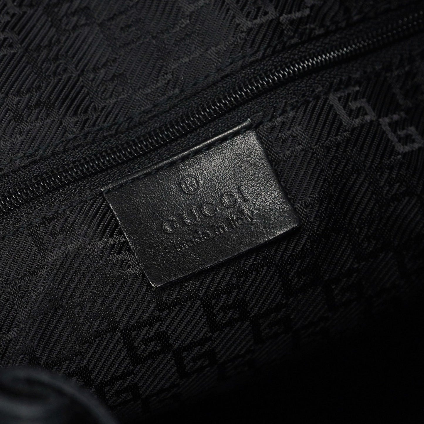 Black Calfskin Drawstring Shoulder Bag