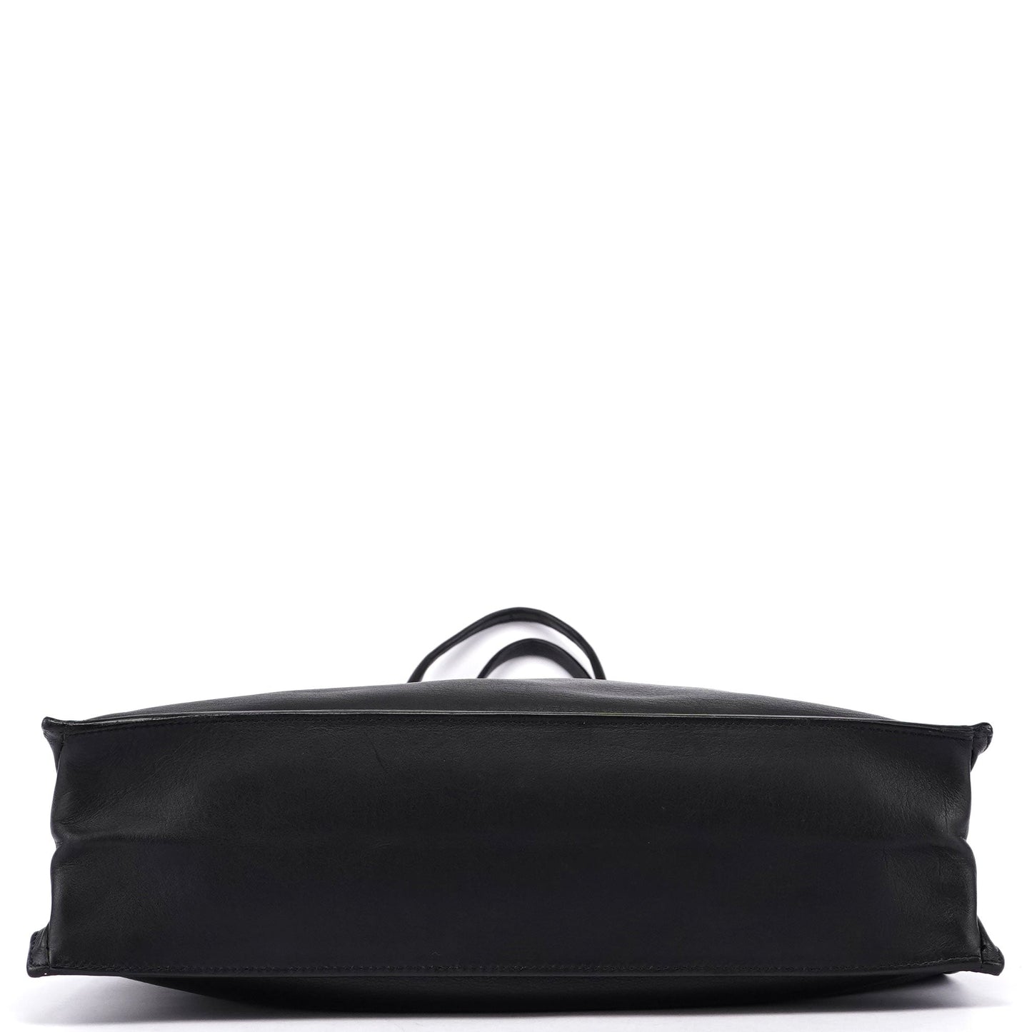 Black Calfskin Drawstring Tote