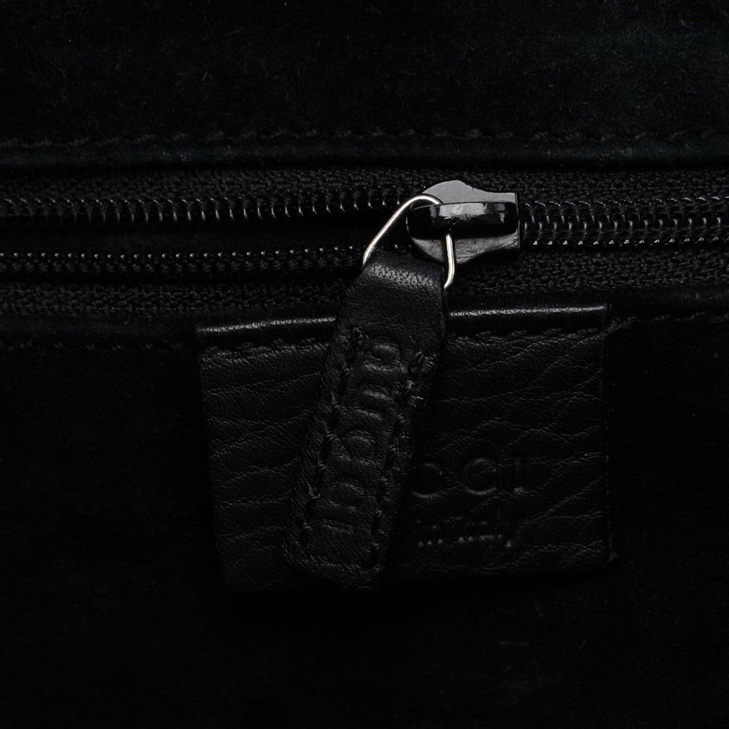 Black Calfskin Drawstring Tote