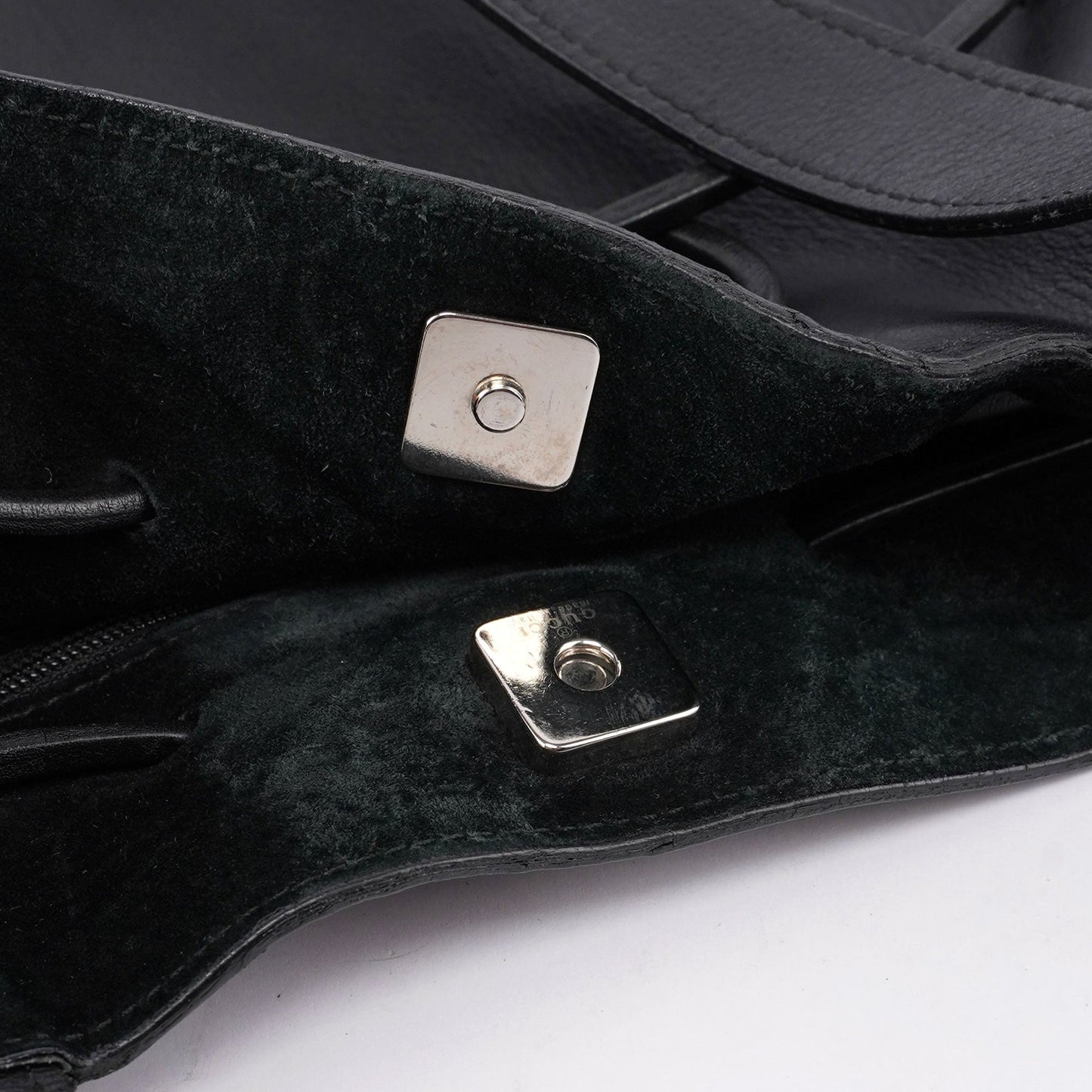 Black Calfskin Drawstring Tote