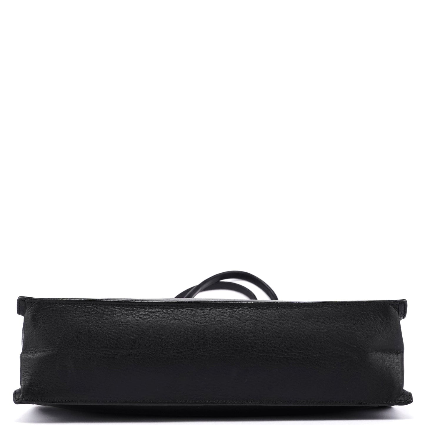 Black Calfskin Drawstring Tote Bag
