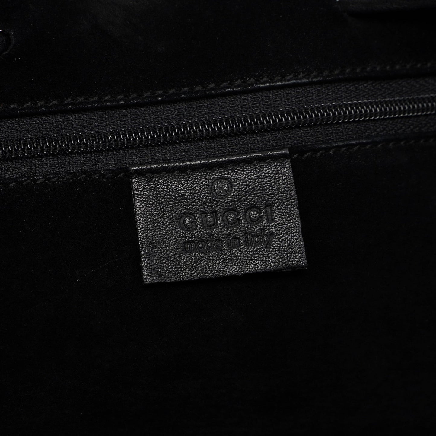 Black Calfskin Drawstring Tote Bag