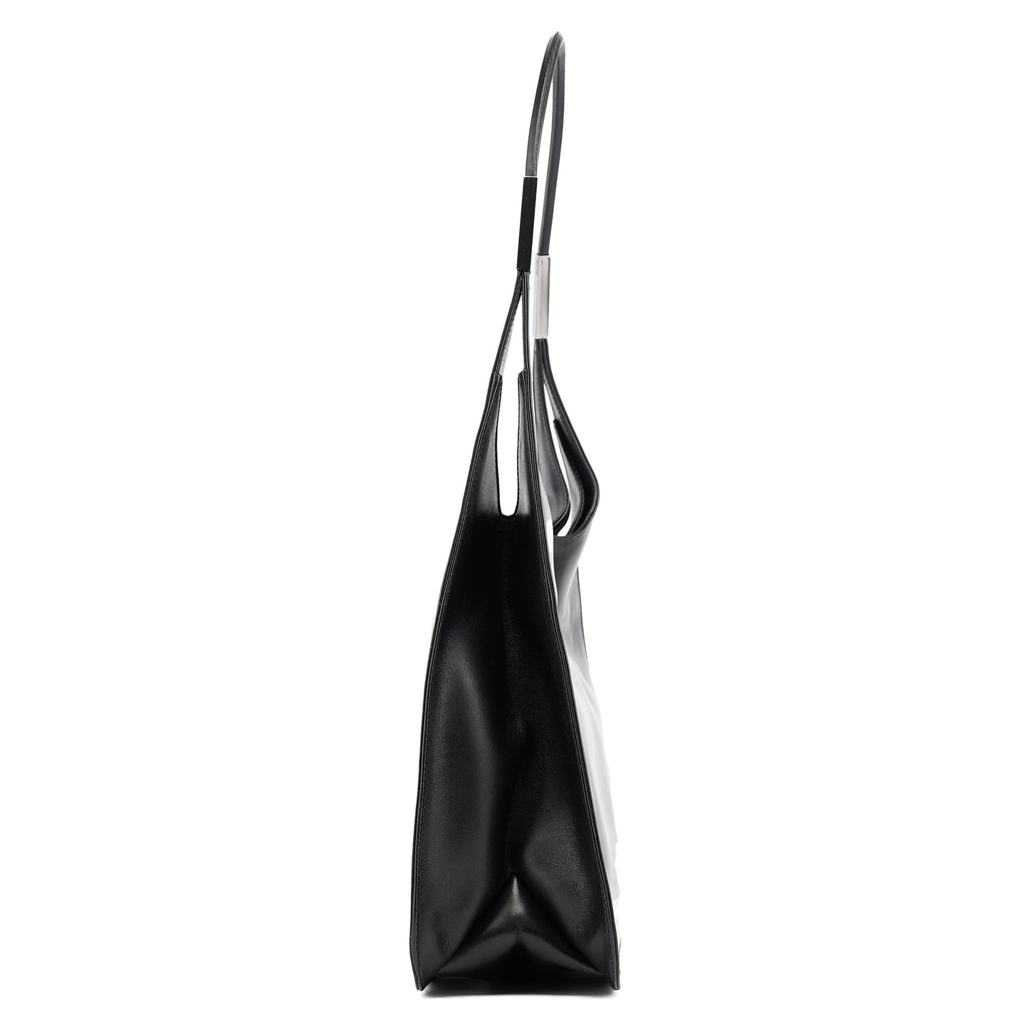 Black Calfskin Hobo Shoulder Bag