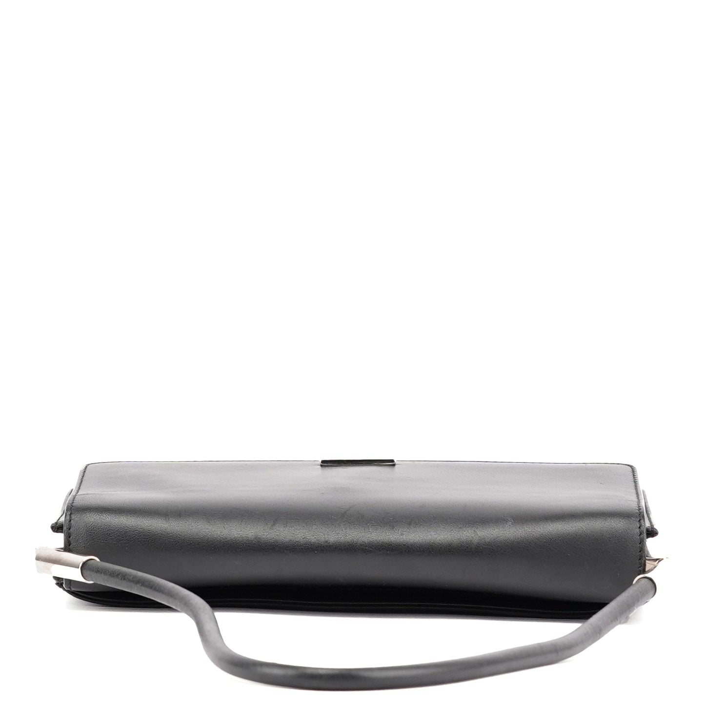 Black Calfskin Hobo Shoulder Bag