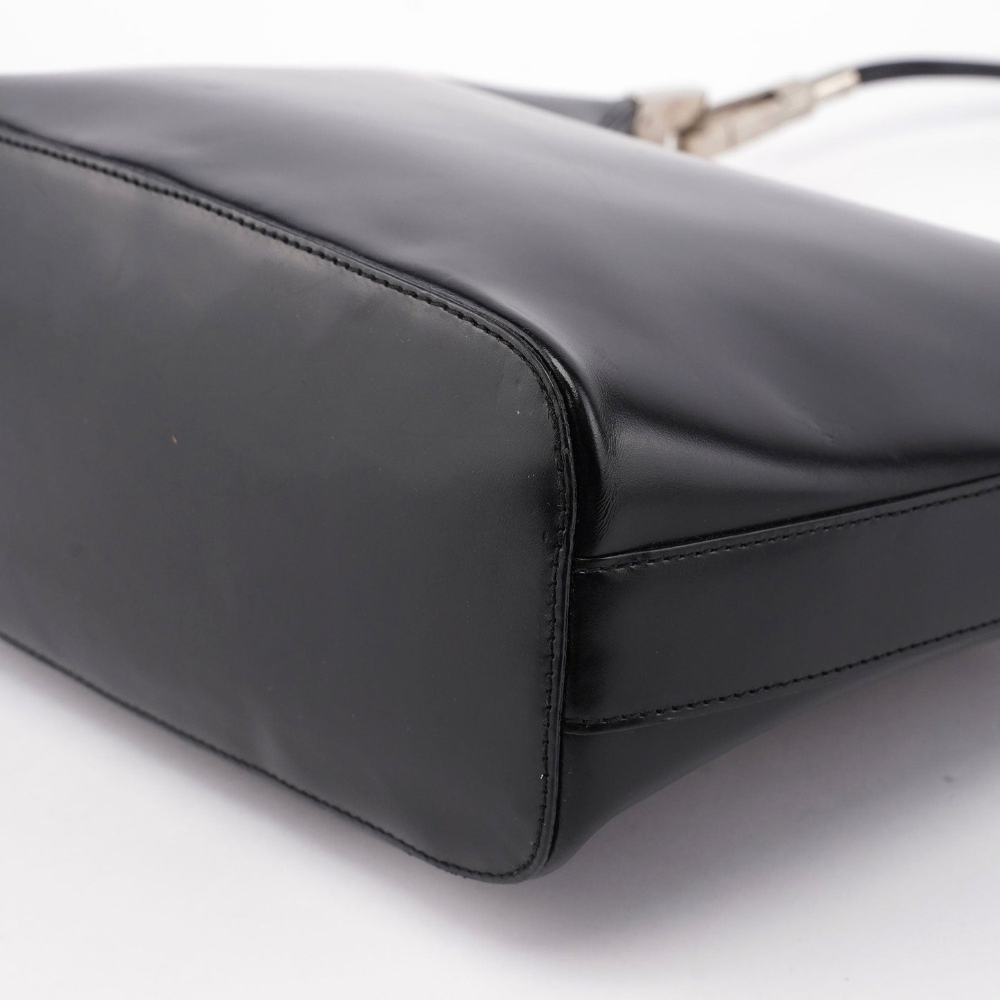 Black Calfskin Hobo Shoulder Bag