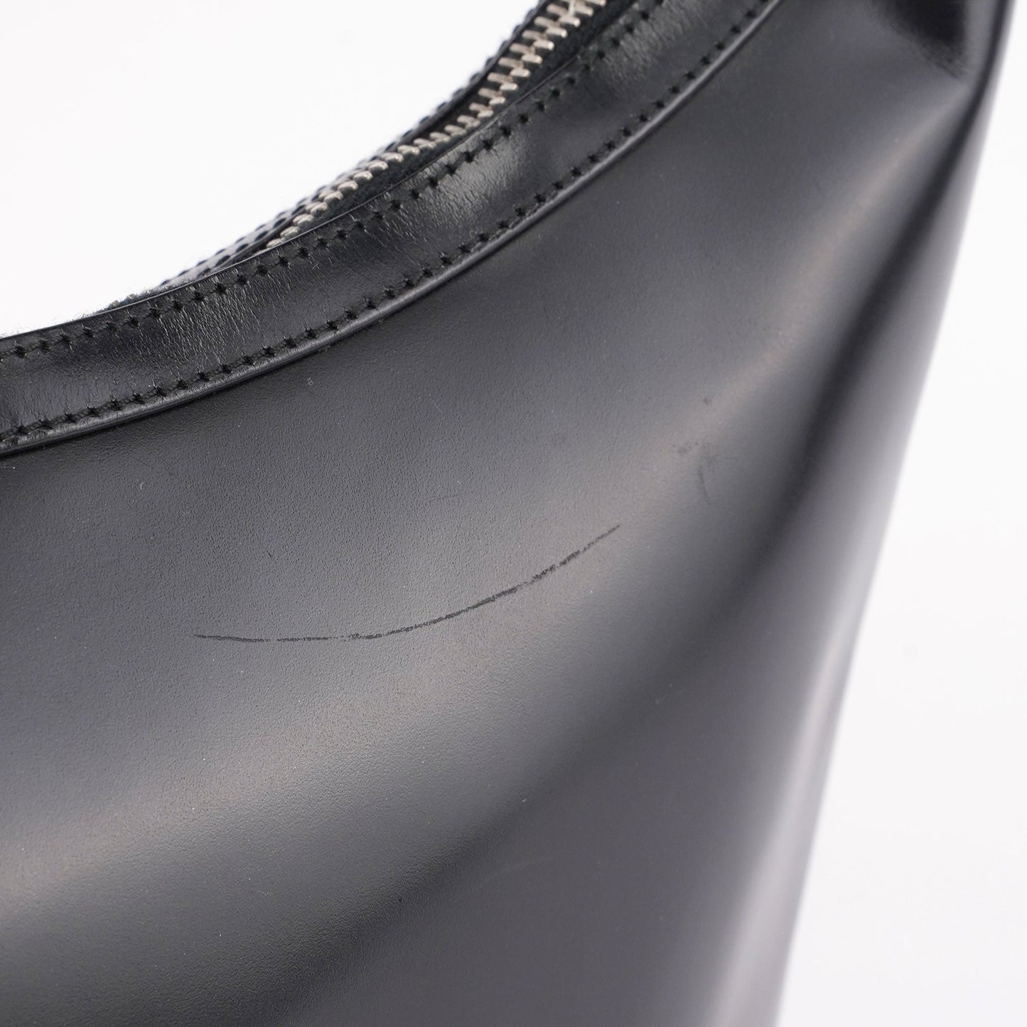 Black Calfskin Hobo Shoulder Bag