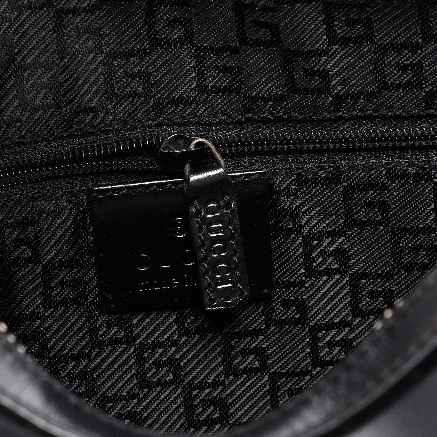 Black Calfskin Hobo Shoulder Bag