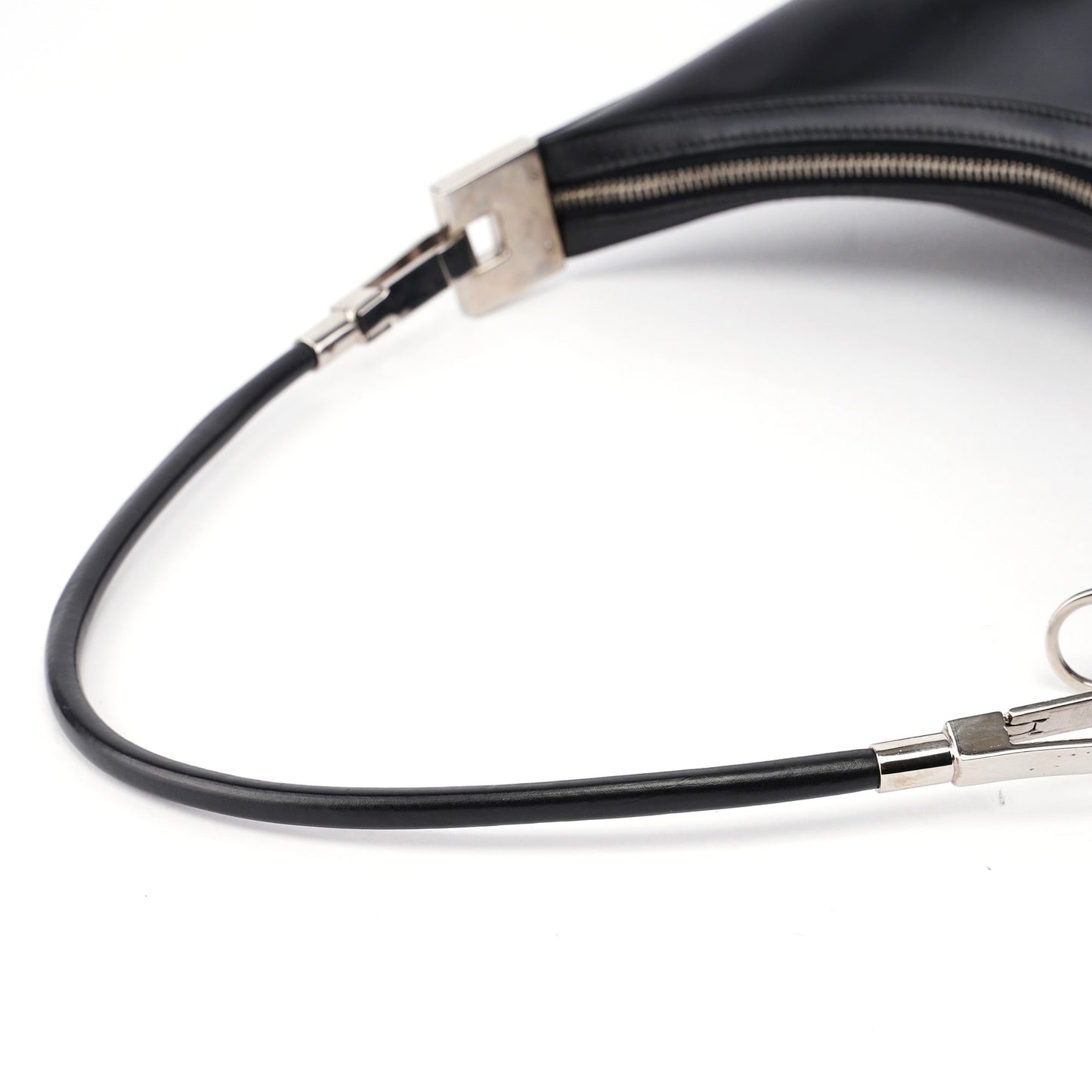 Black Calfskin Hobo Shoulder Bag