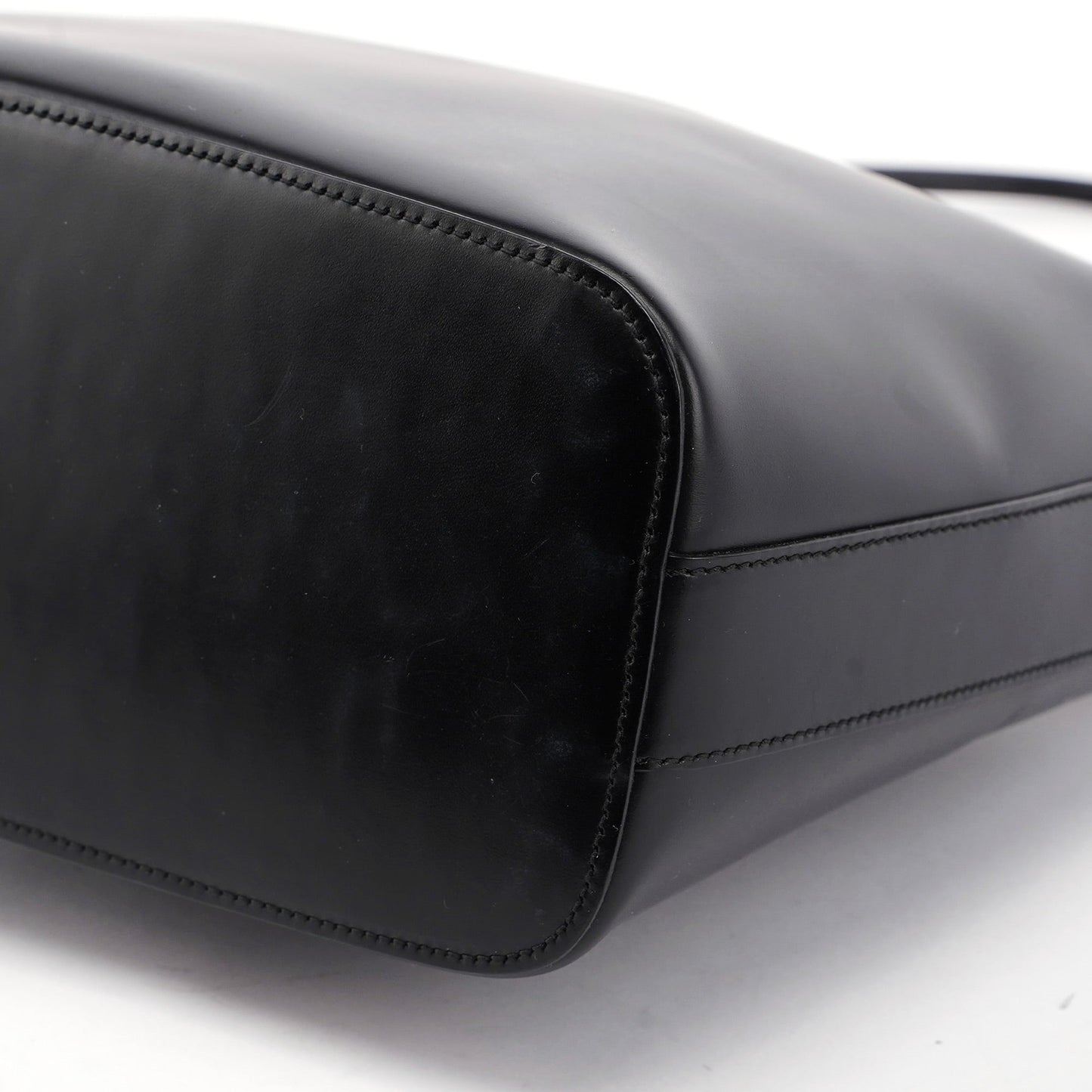 Black Calfskin Hobo Shoulder Bag