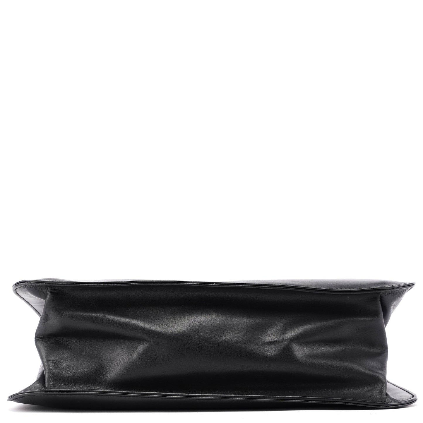 Black Calfskin Hobo Shoulder Bag