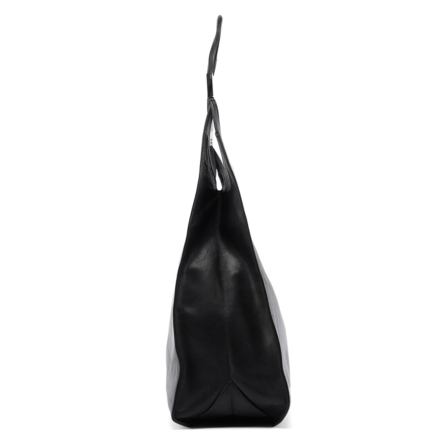 Black Calfskin Hobo Shoulder Bag