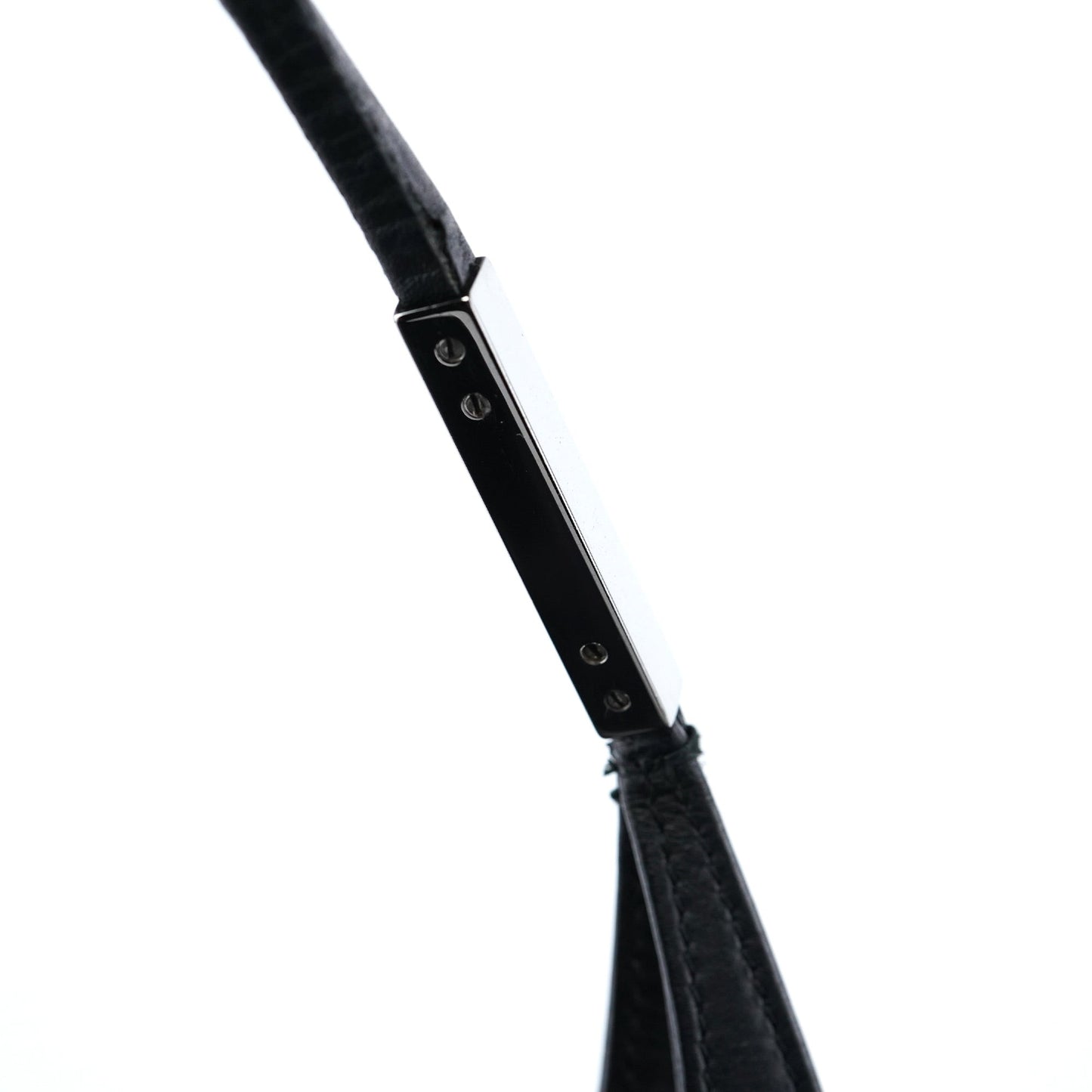 Black Calfskin Hobo Shoulder Bag