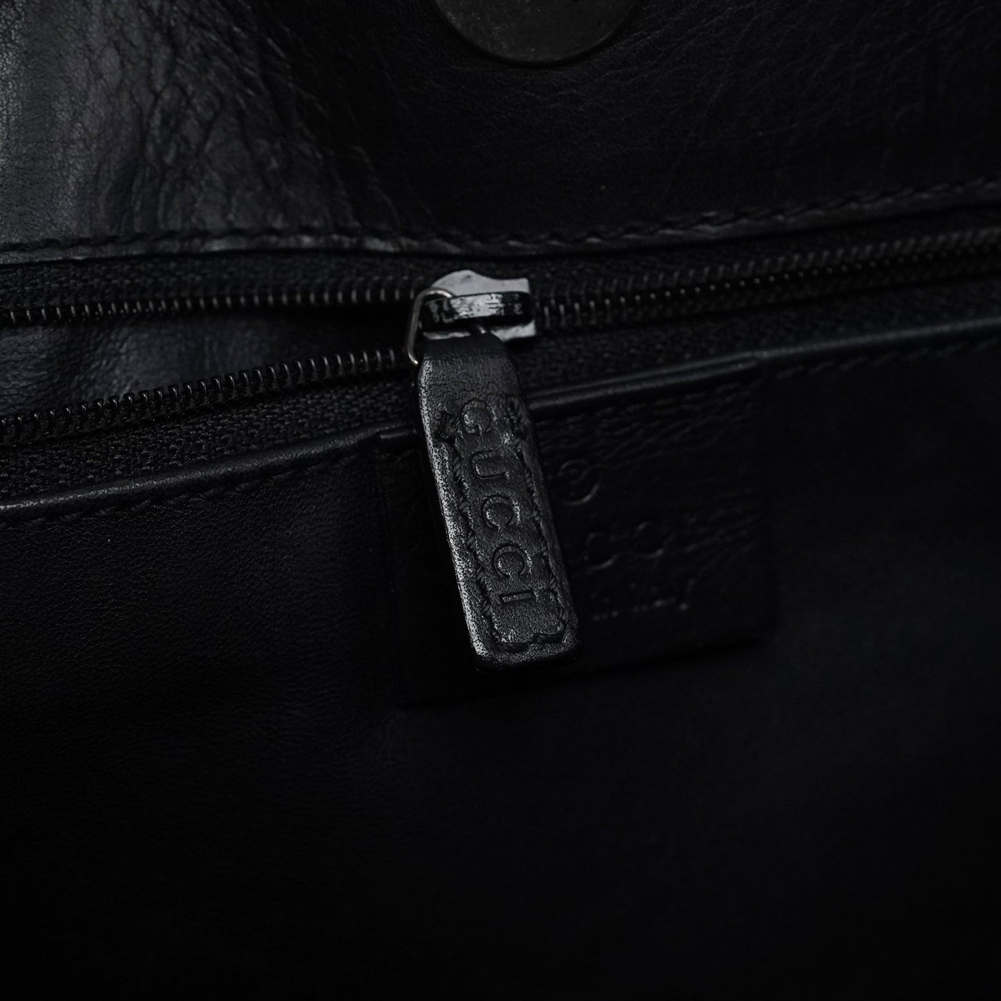 Black Calfskin Hobo Shoulder Bag