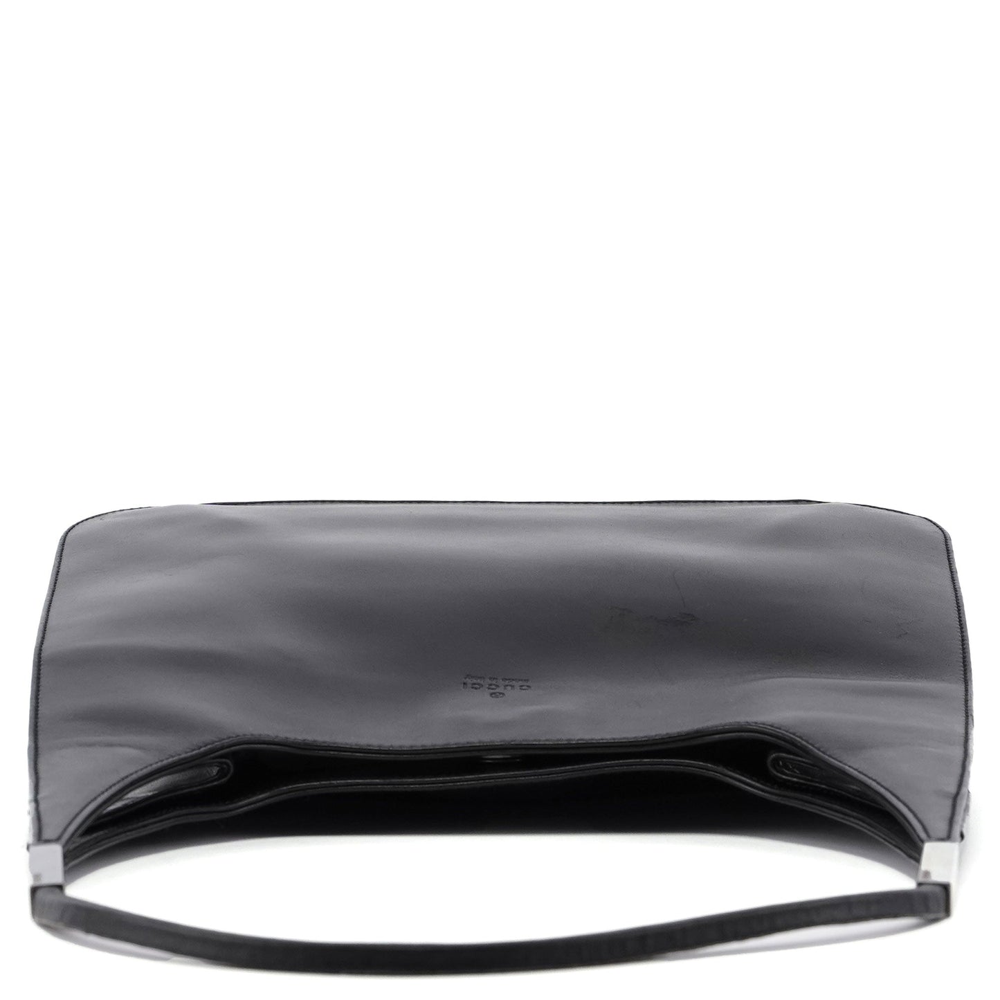 Black Calfskin Hobo Shoulder Bag