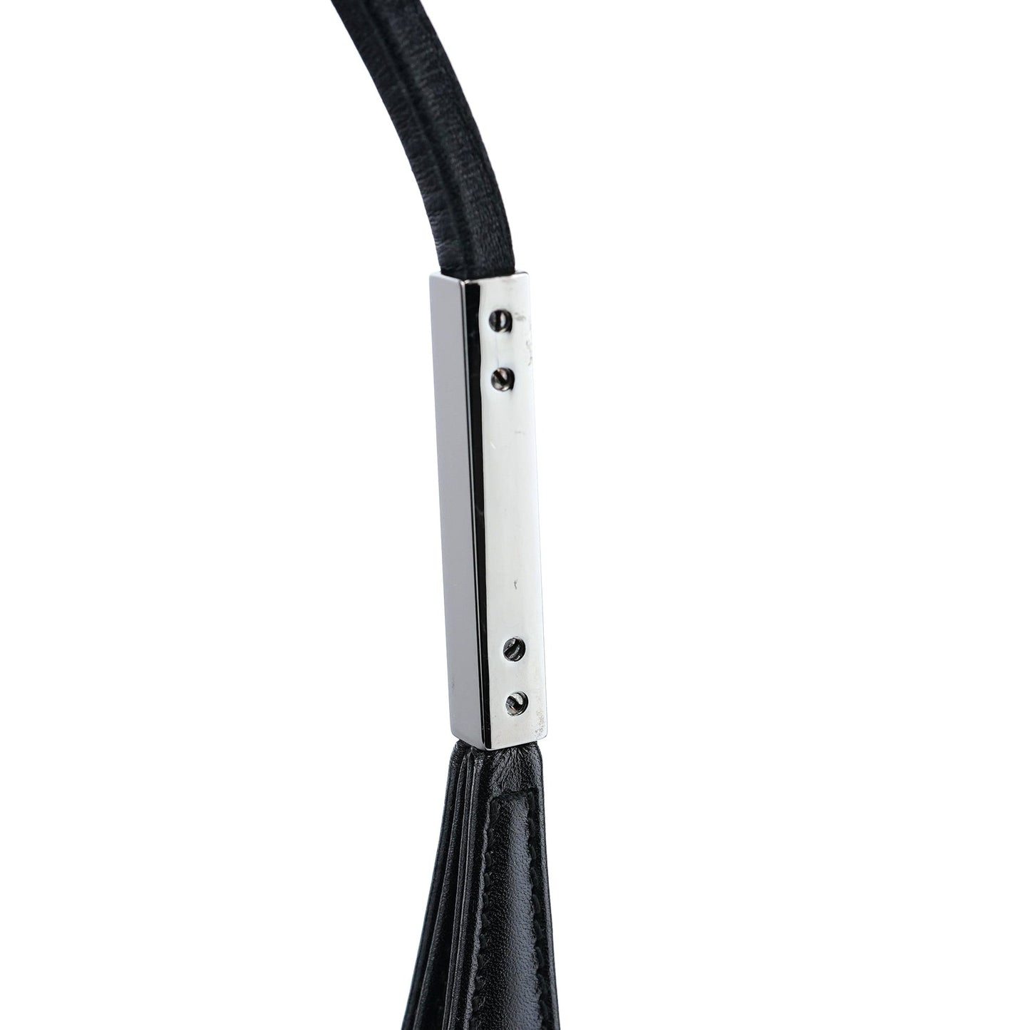 Black Calfskin Hobo Shoulder Bag