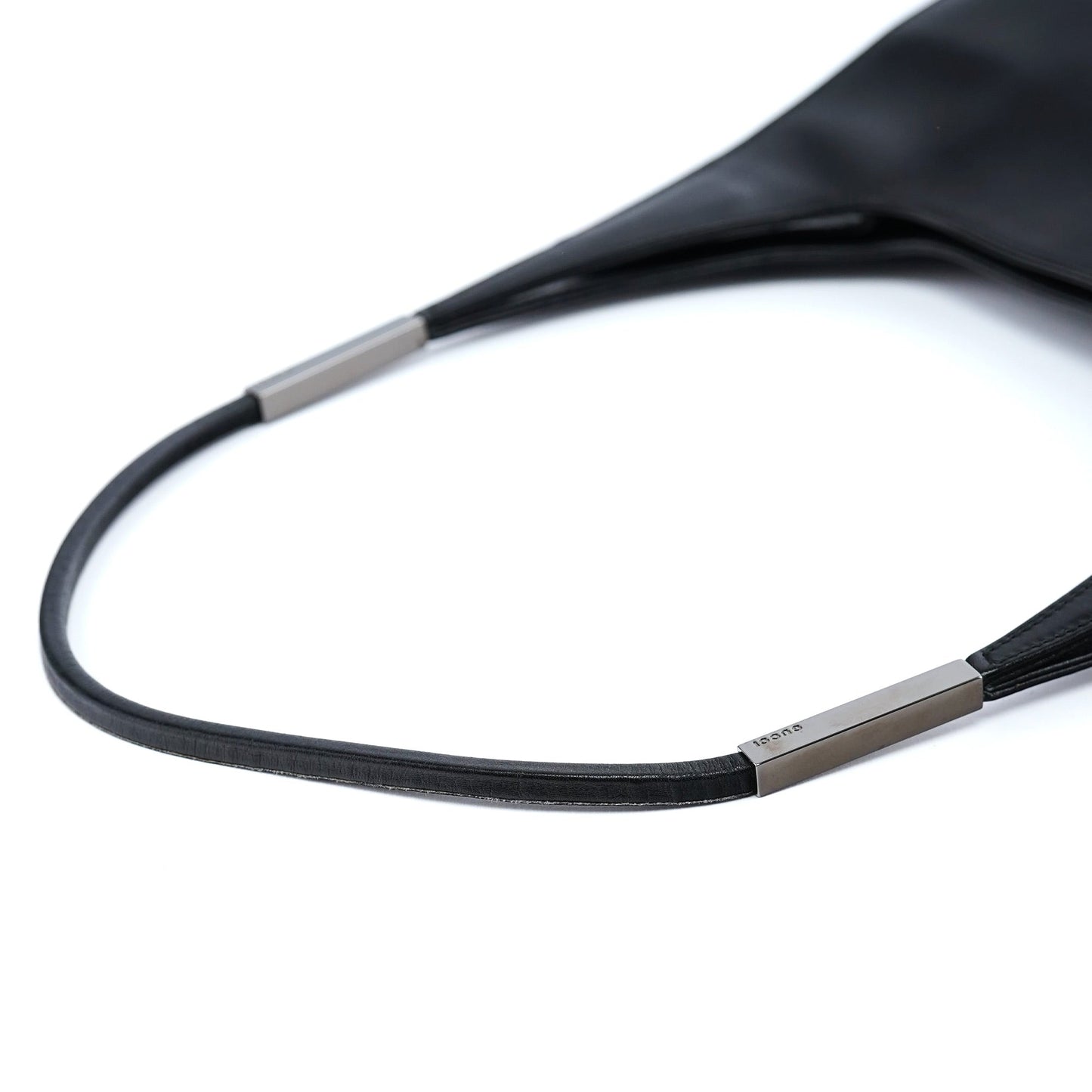 Black Calfskin Hobo Shoulder Bag