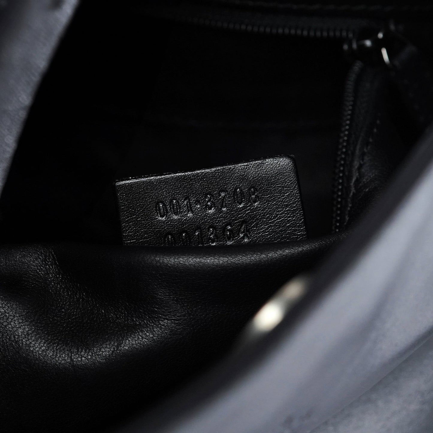 Black Calfskin Hobo Shoulder Bag