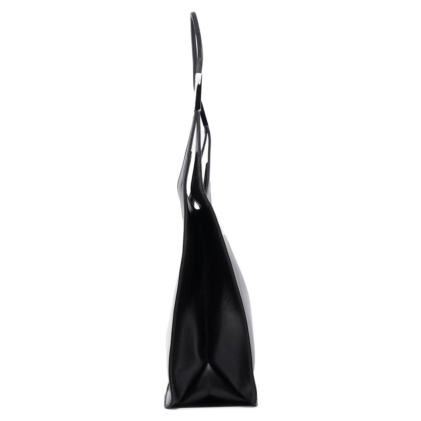 Black Calfskin Hobo Shoulder Bag