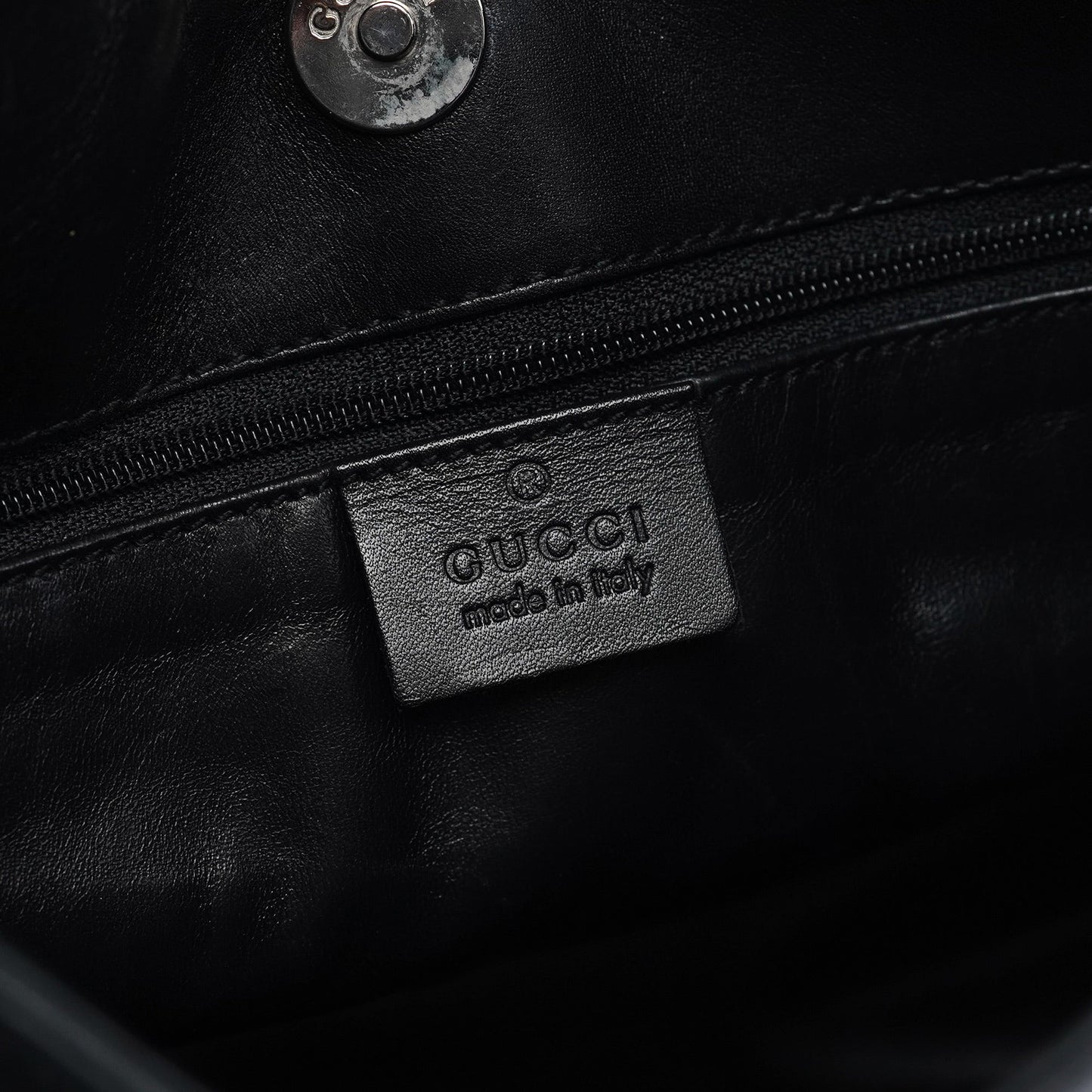 Black Calfskin Hobo Shoulder Bag