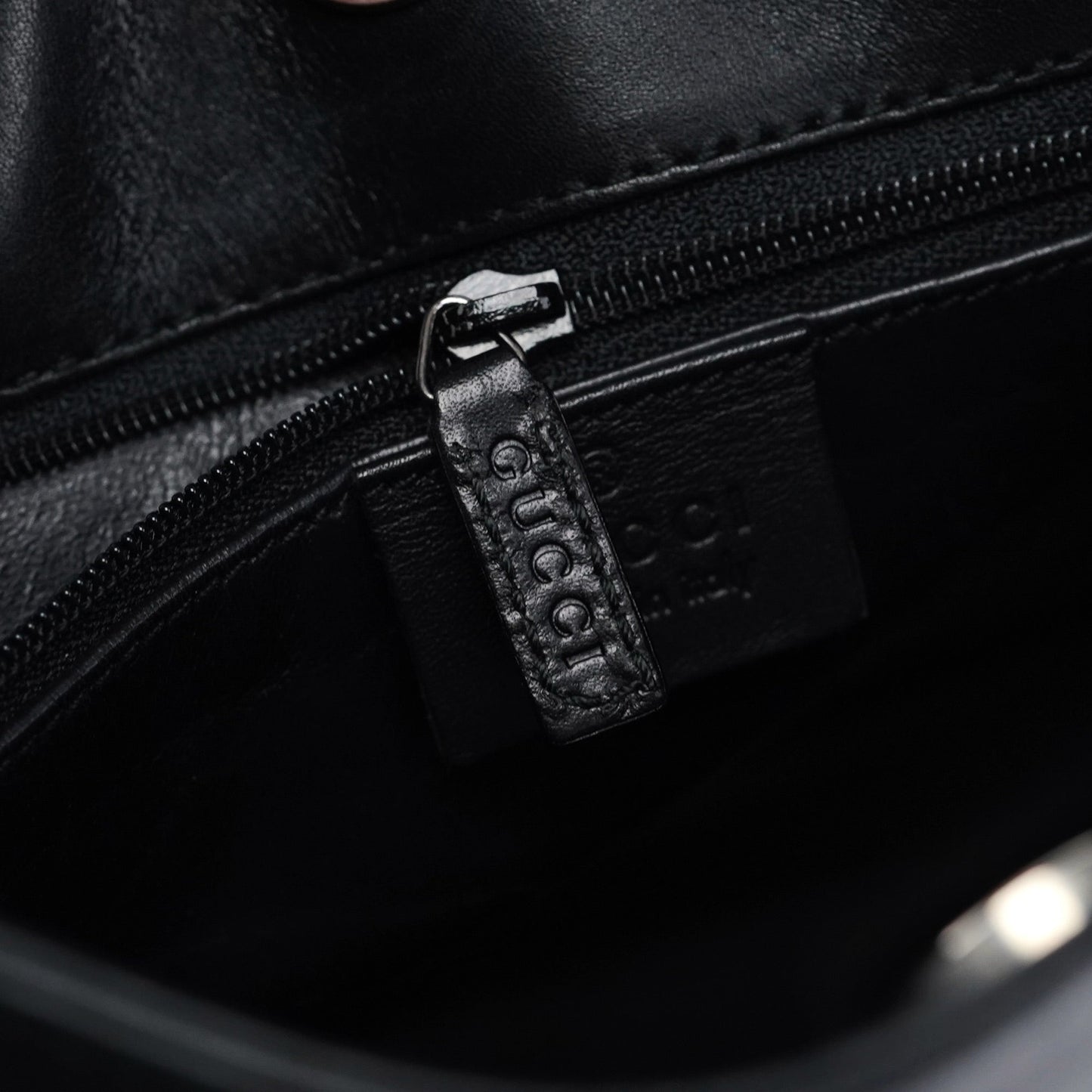 Black Calfskin Hobo Shoulder Bag