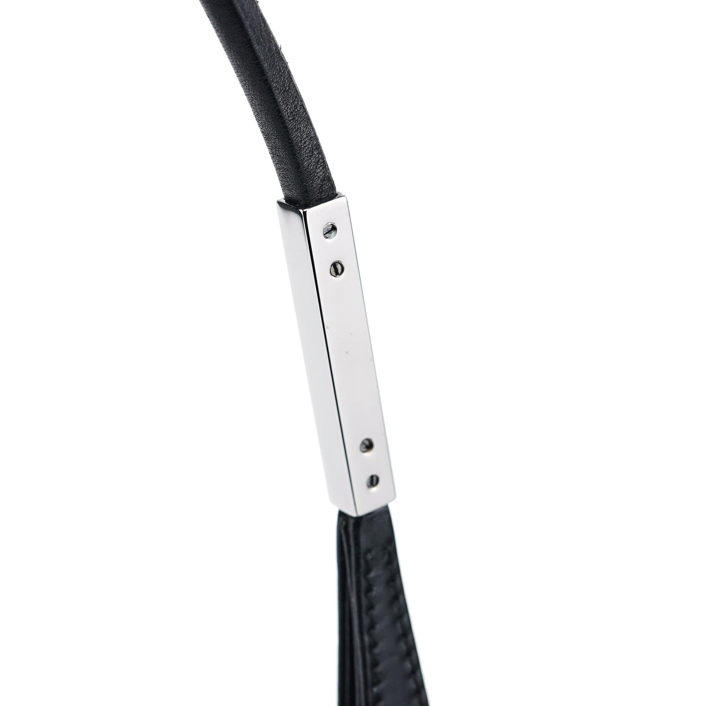 Black Calfskin Hobo Shoulder Bag