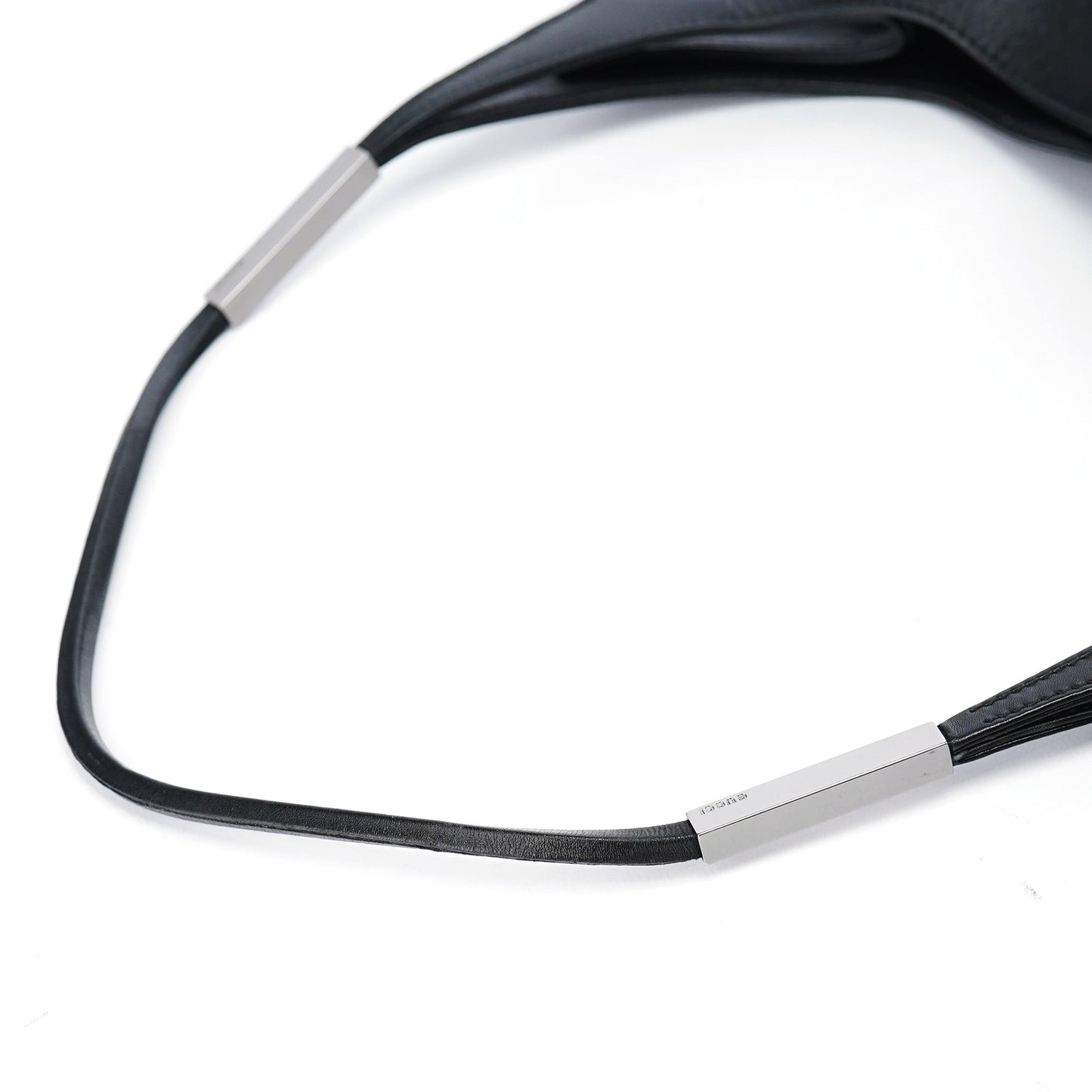 Black Calfskin Hobo Shoulder Bag