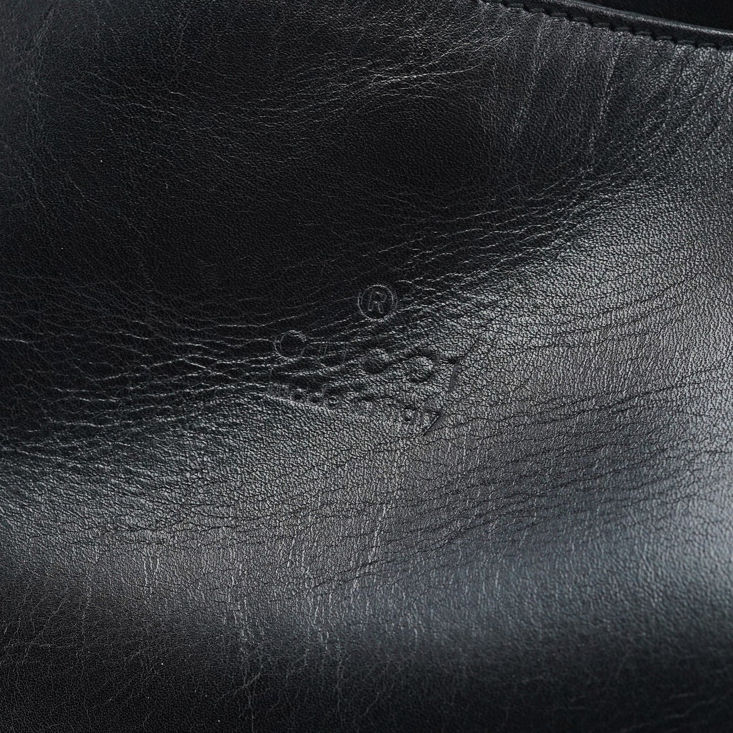 Black Calfskin Hobo Shoulder Bag