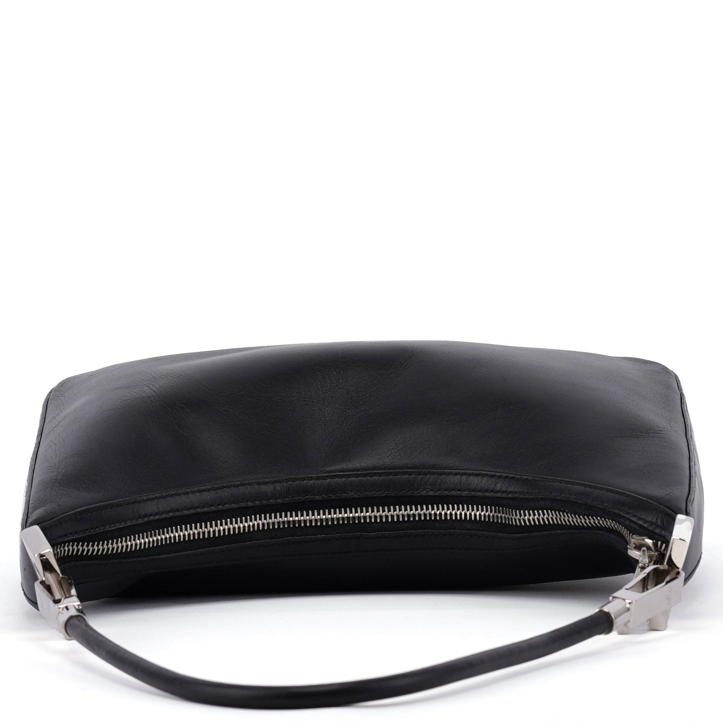 Black Calfskin Hobo Shoulder Bag