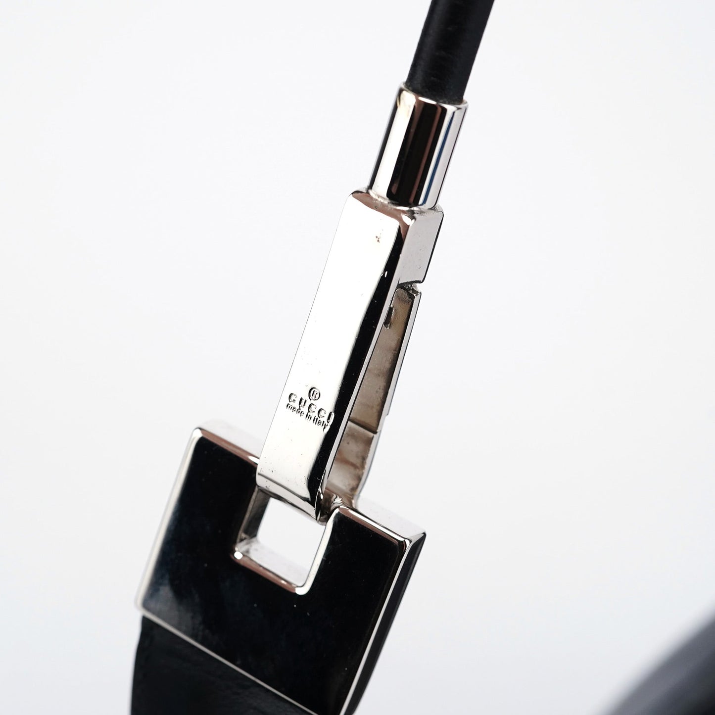 Black Calfskin Hobo Shoulder Bag