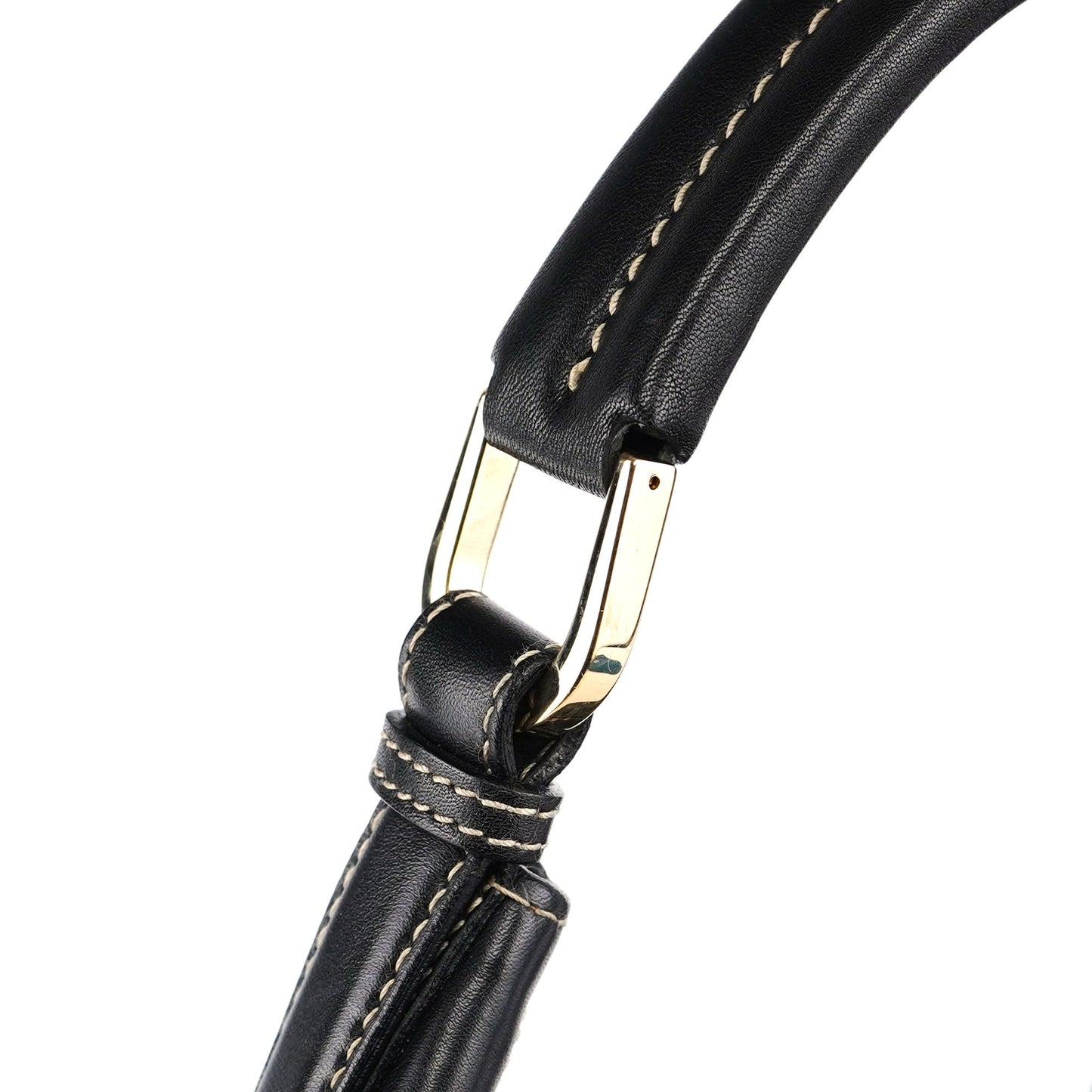 Black Calfskin Hobo Shoulder Bag