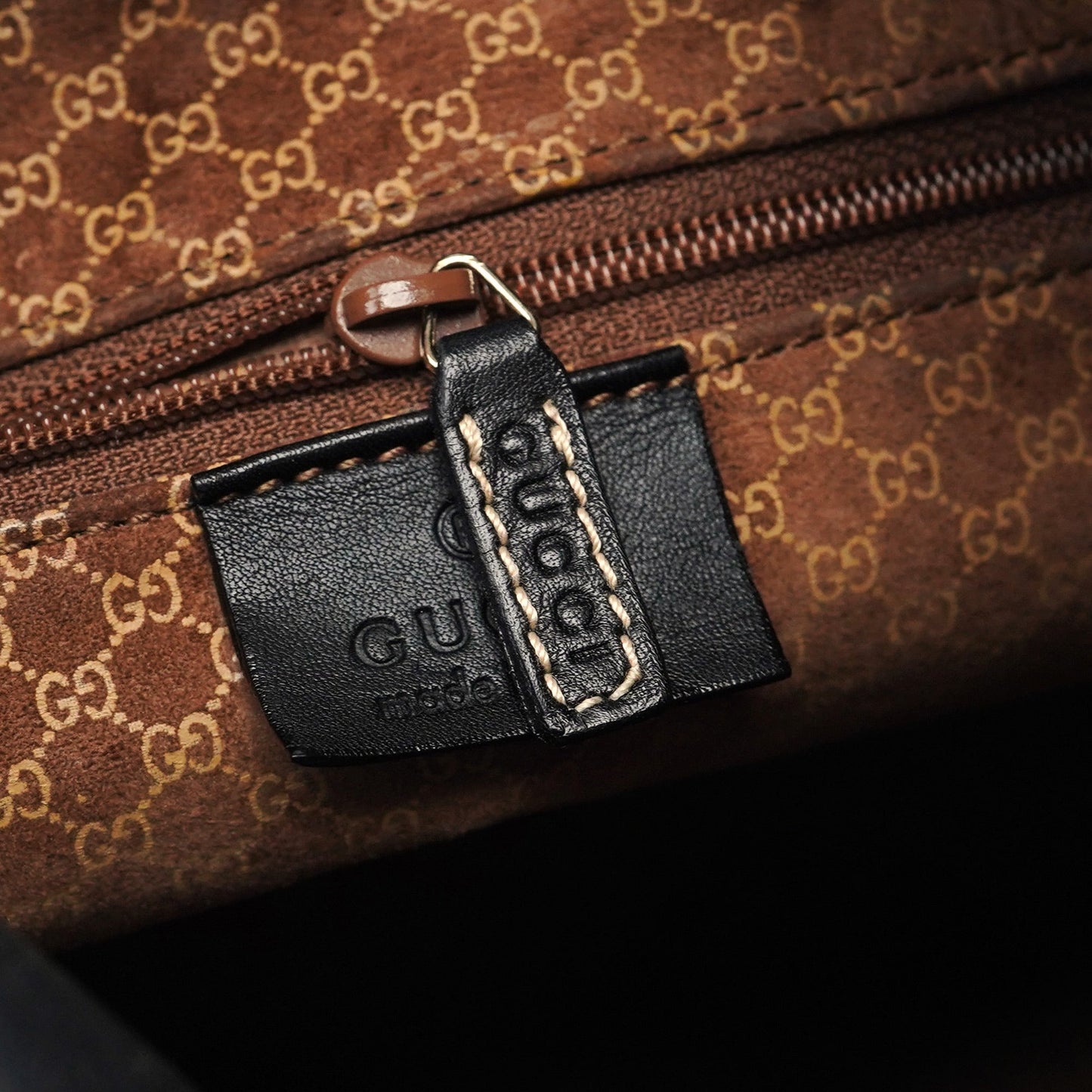 Black Calfskin Hobo Shoulder Bag