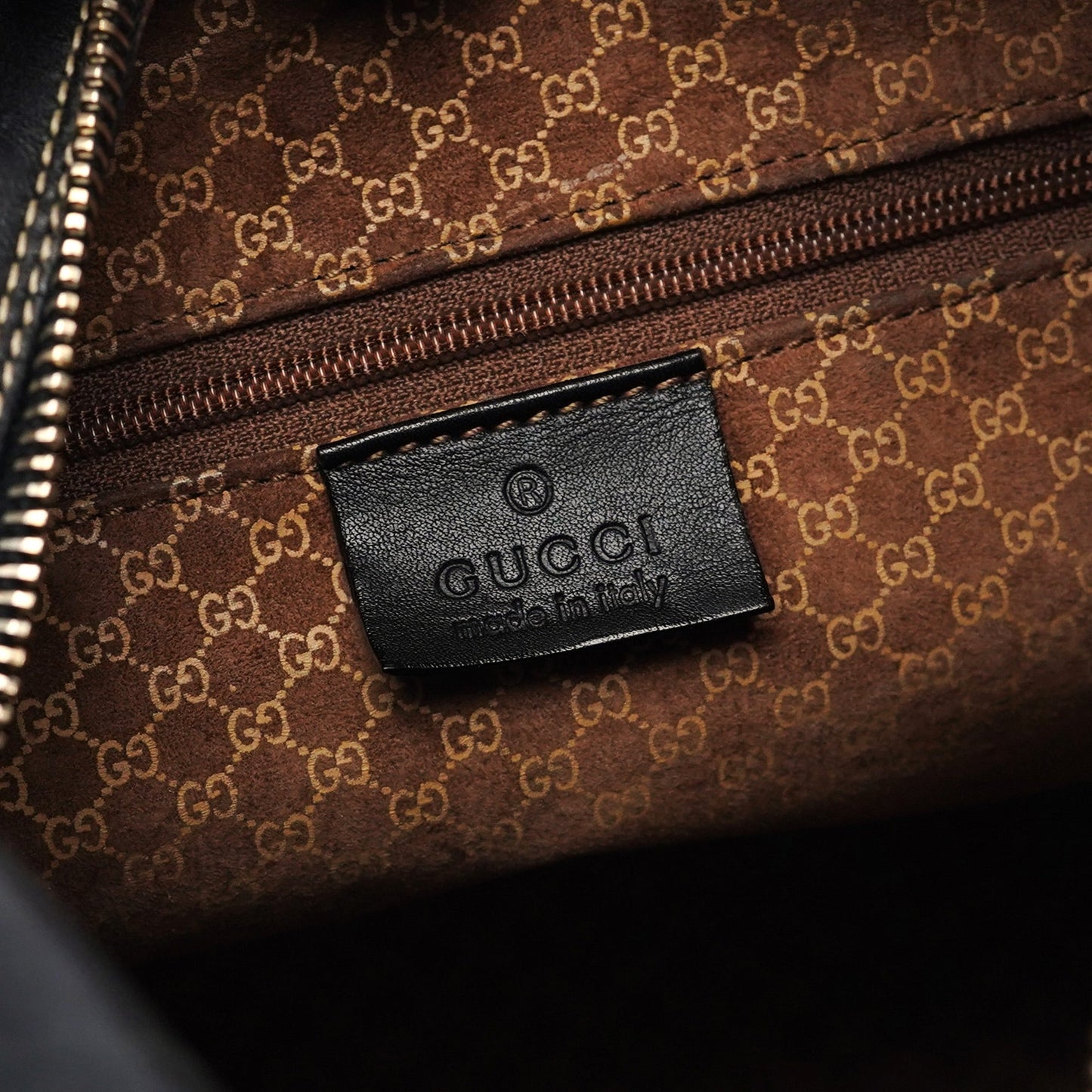 Black Calfskin Hobo Shoulder Bag