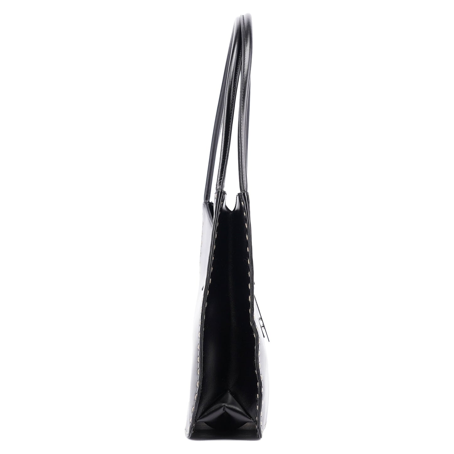 Black Calfskin Hobo Shoulder Bag