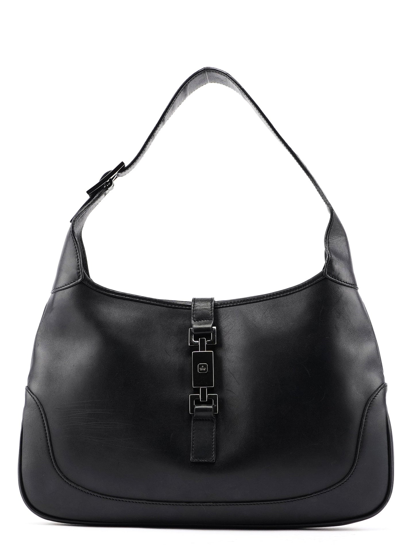 Black Calfskin Jackie Shoulder Bag
