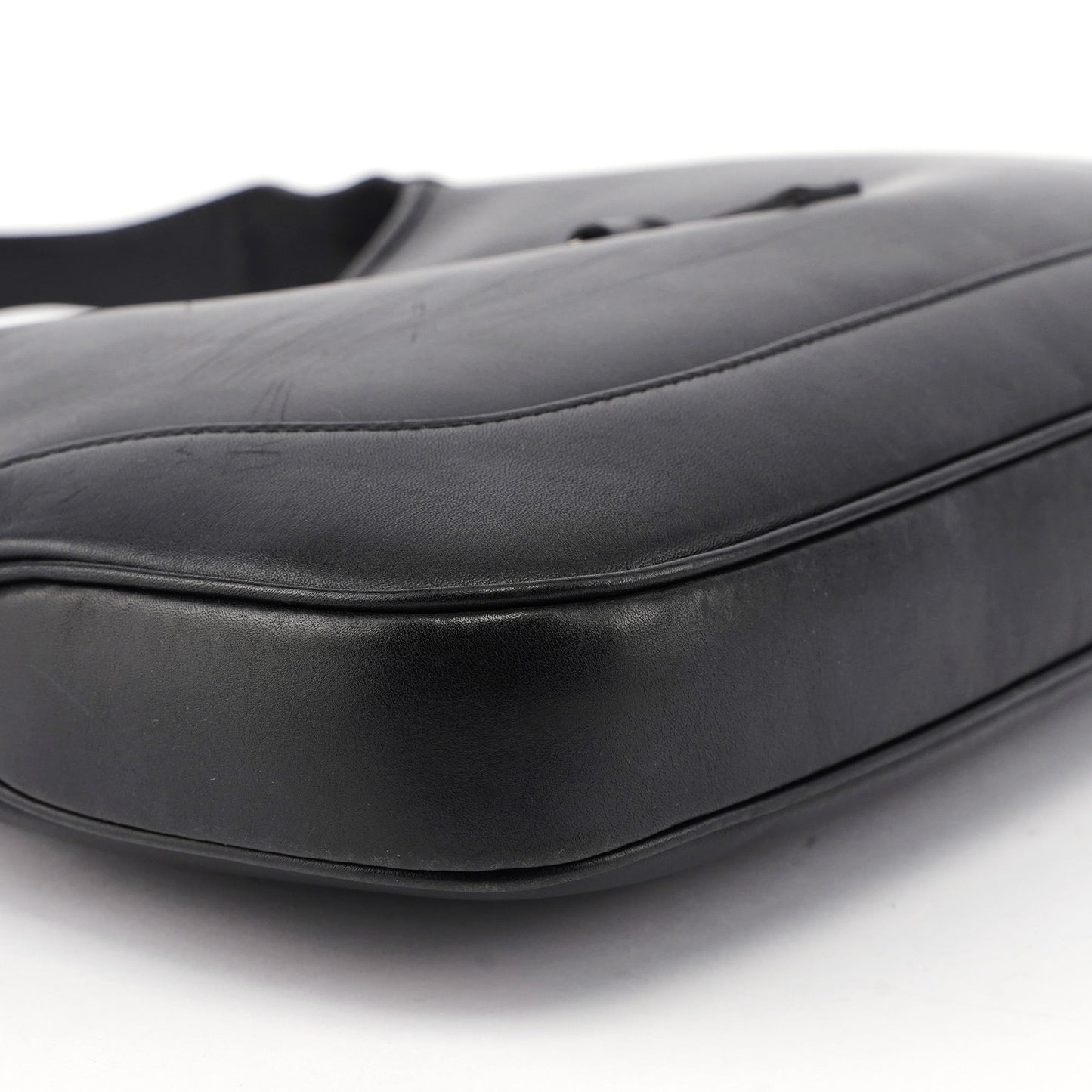 Black Calfskin Jackie Shoulder Bag