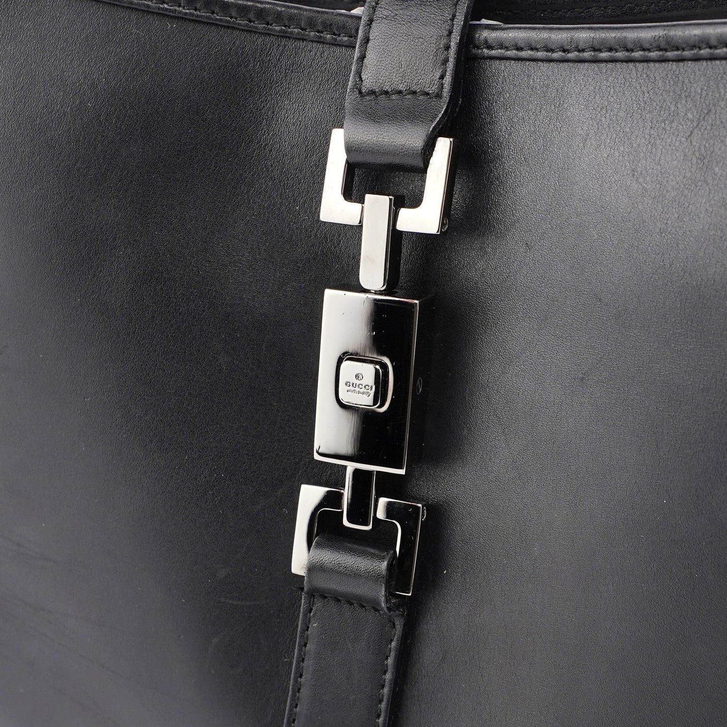 Black Calfskin Jackie Shoulder Bag