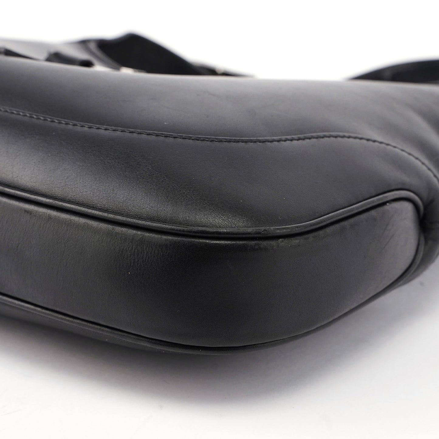 Black Calfskin Jackie Shoulder Bag
