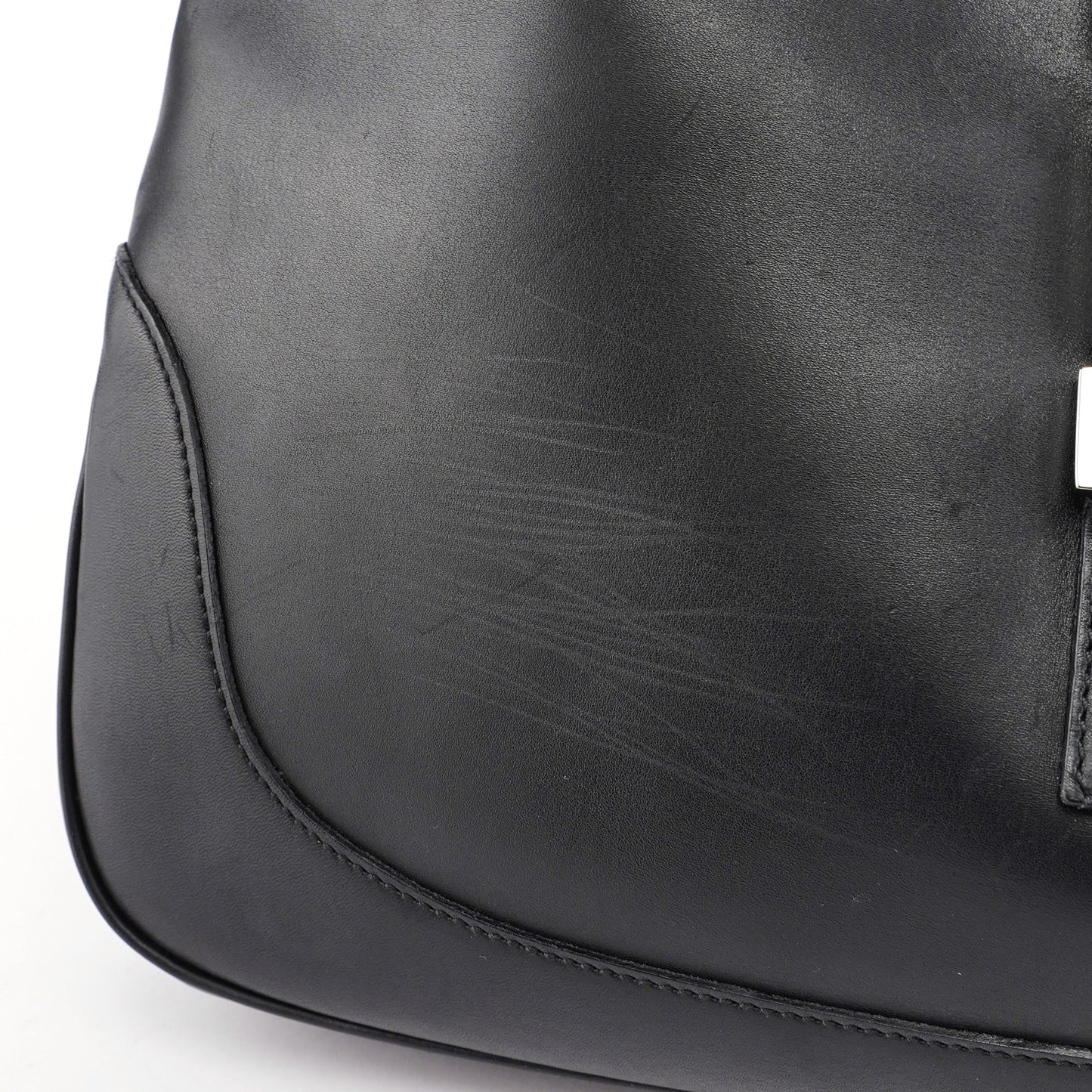 Black Calfskin Jackie Shoulder Bag