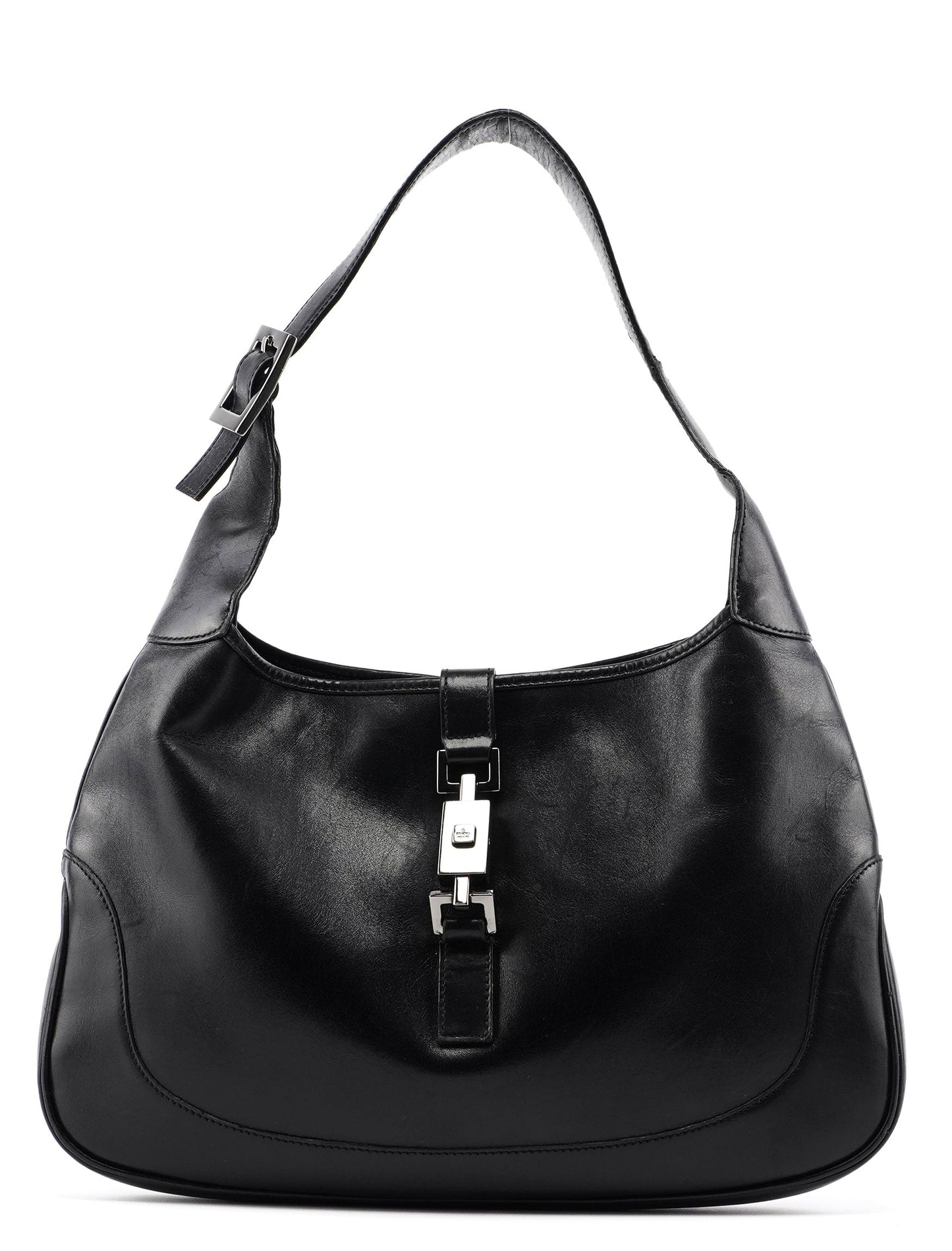 Black Calfskin Jackie Shoulder Bag