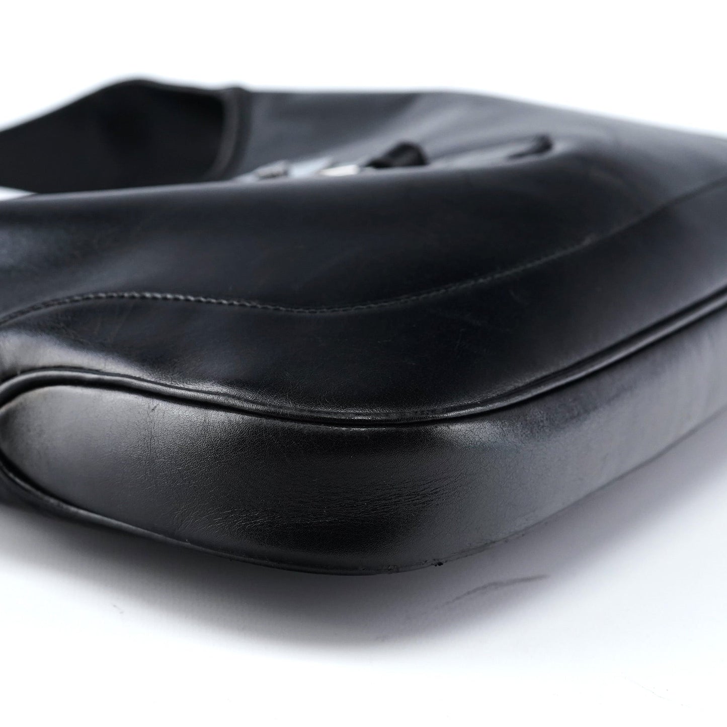 Black Calfskin Jackie Shoulder Bag