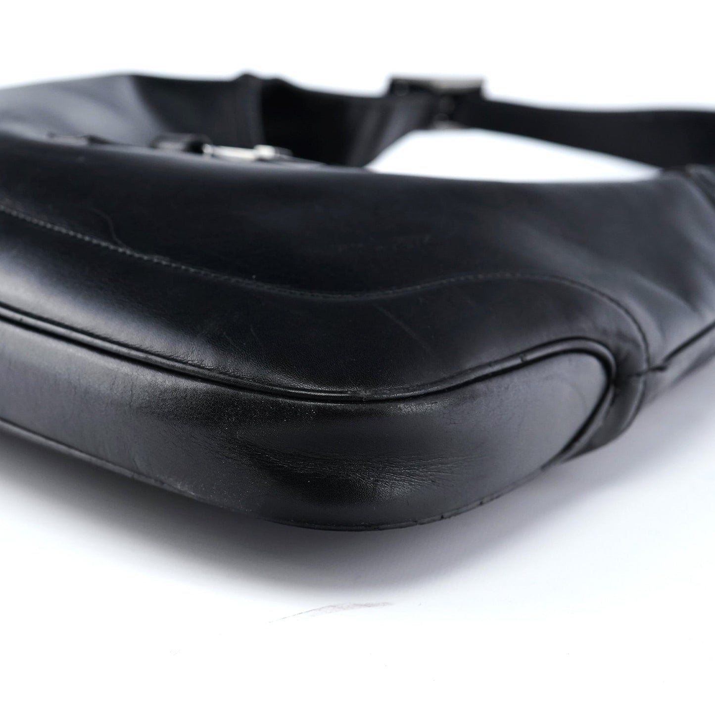 Black Calfskin Jackie Shoulder Bag