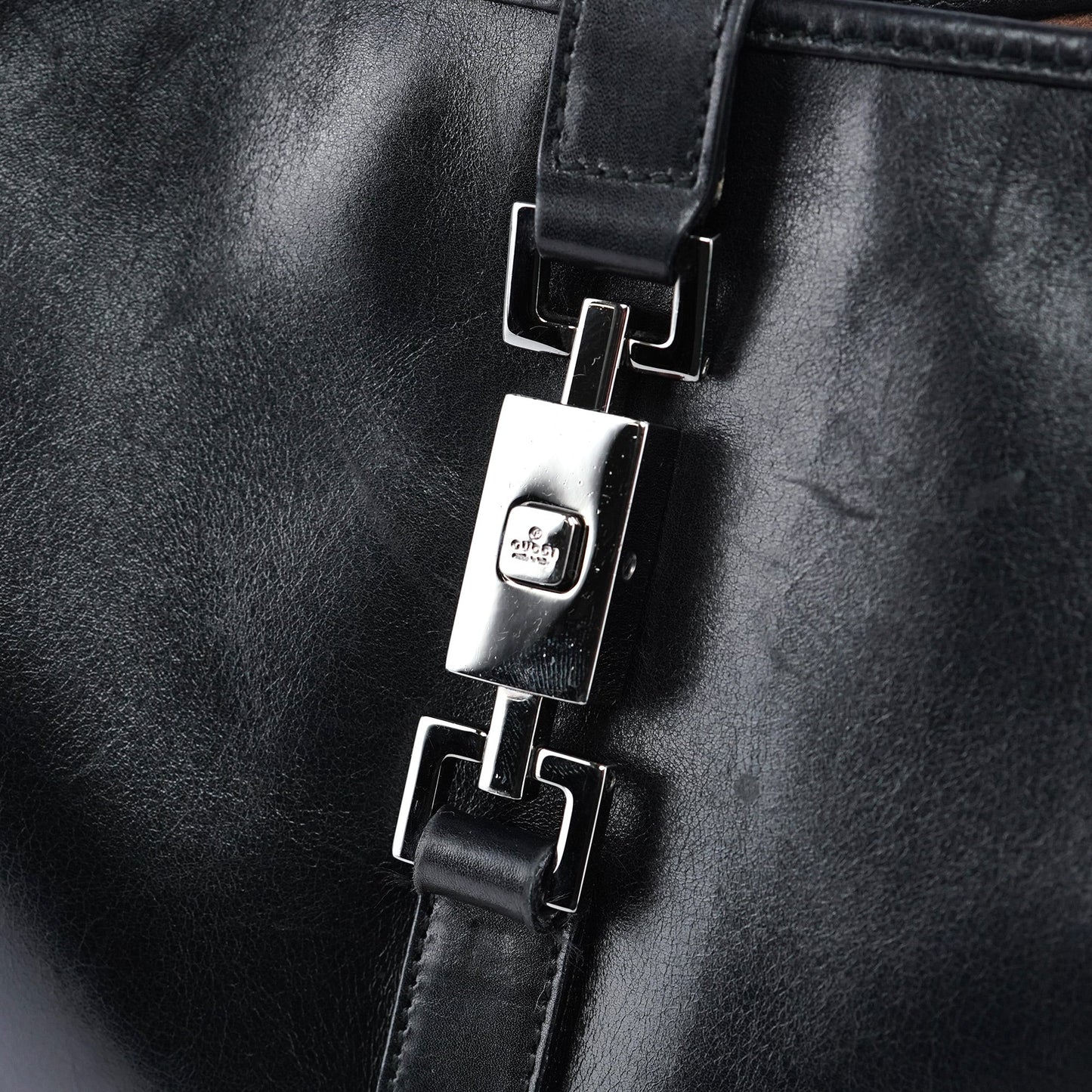 Black Calfskin Jackie Shoulder Bag