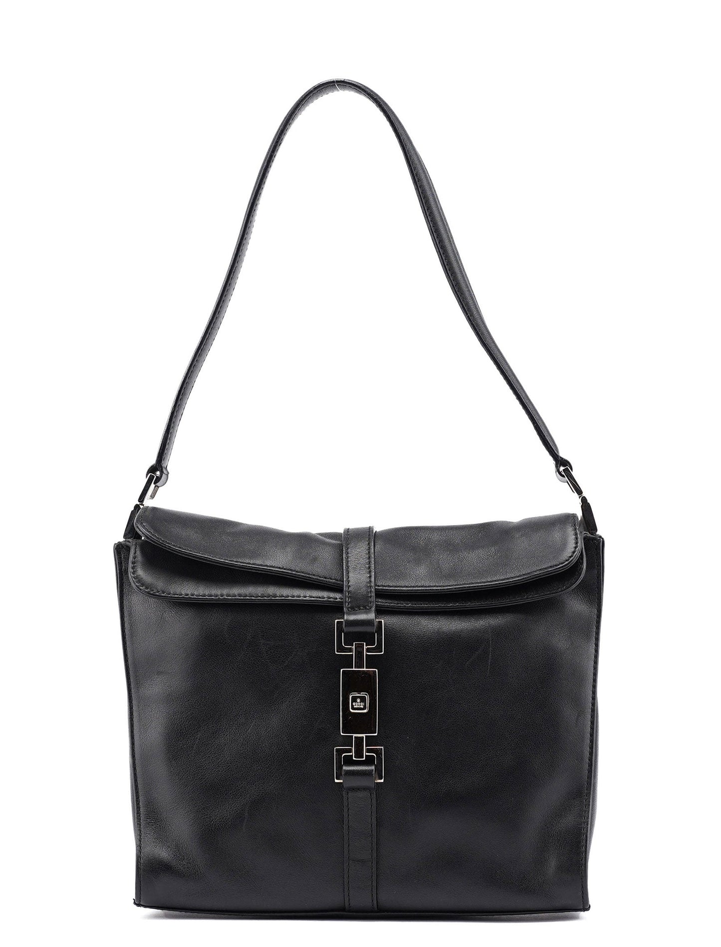 Black Calfskin Jackie Shoulder Bag